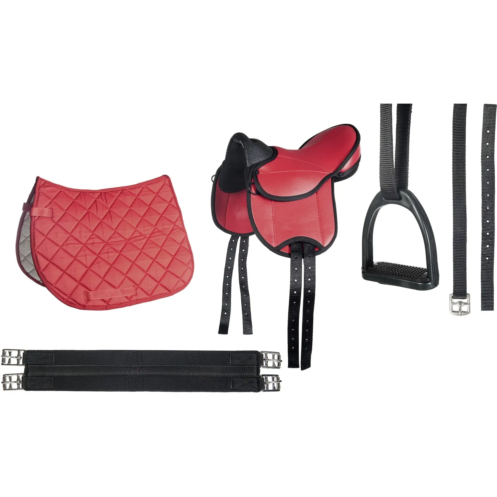 Shettysattel-Set BEGINNER rot 12"
