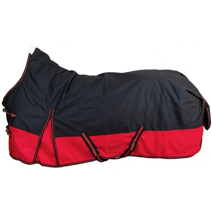 Winterdecke High Neck 300g Füllung 600D BASICLINE schwarz/rot - Posten