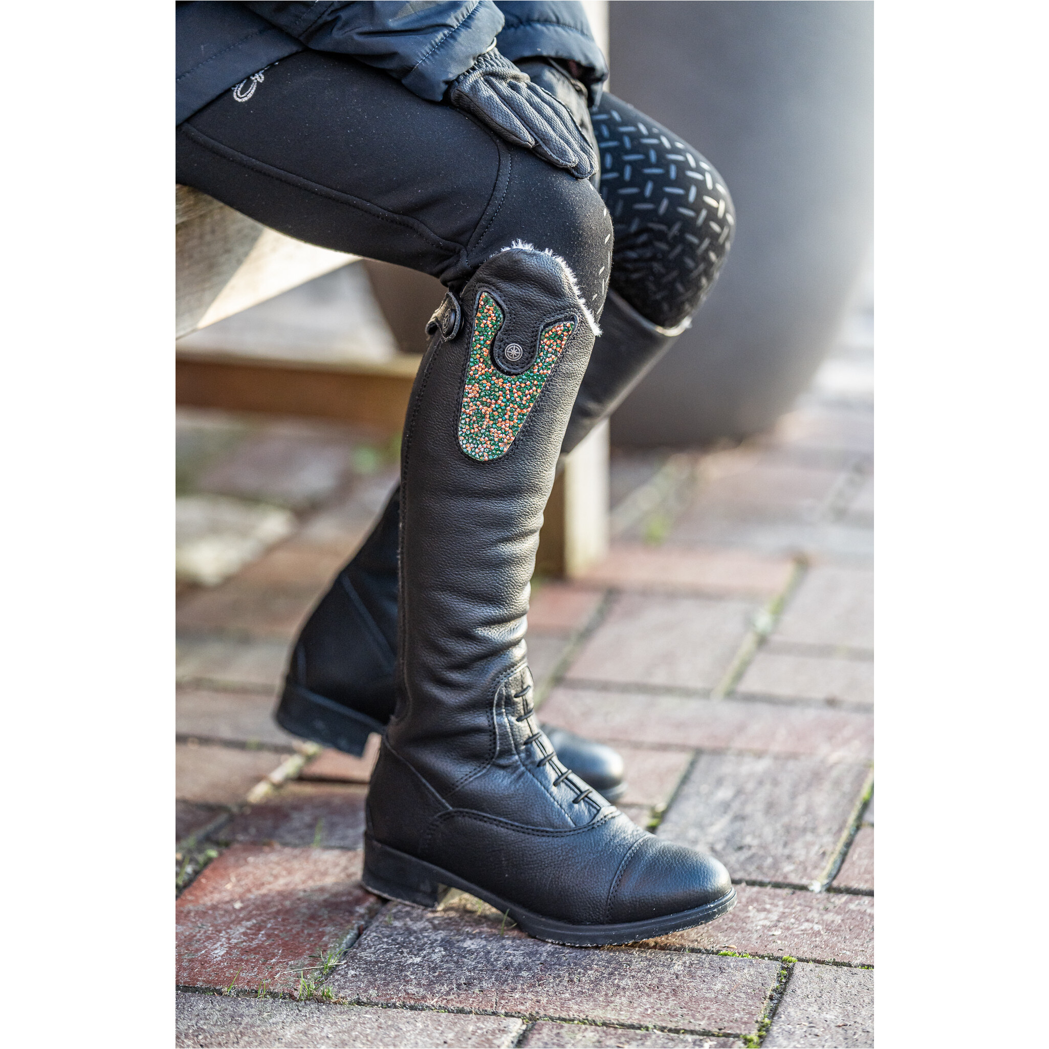 Winter Kinder Reitstiefel NOVA KIDS FUN CONVERTIBLE Echtleder schwarz