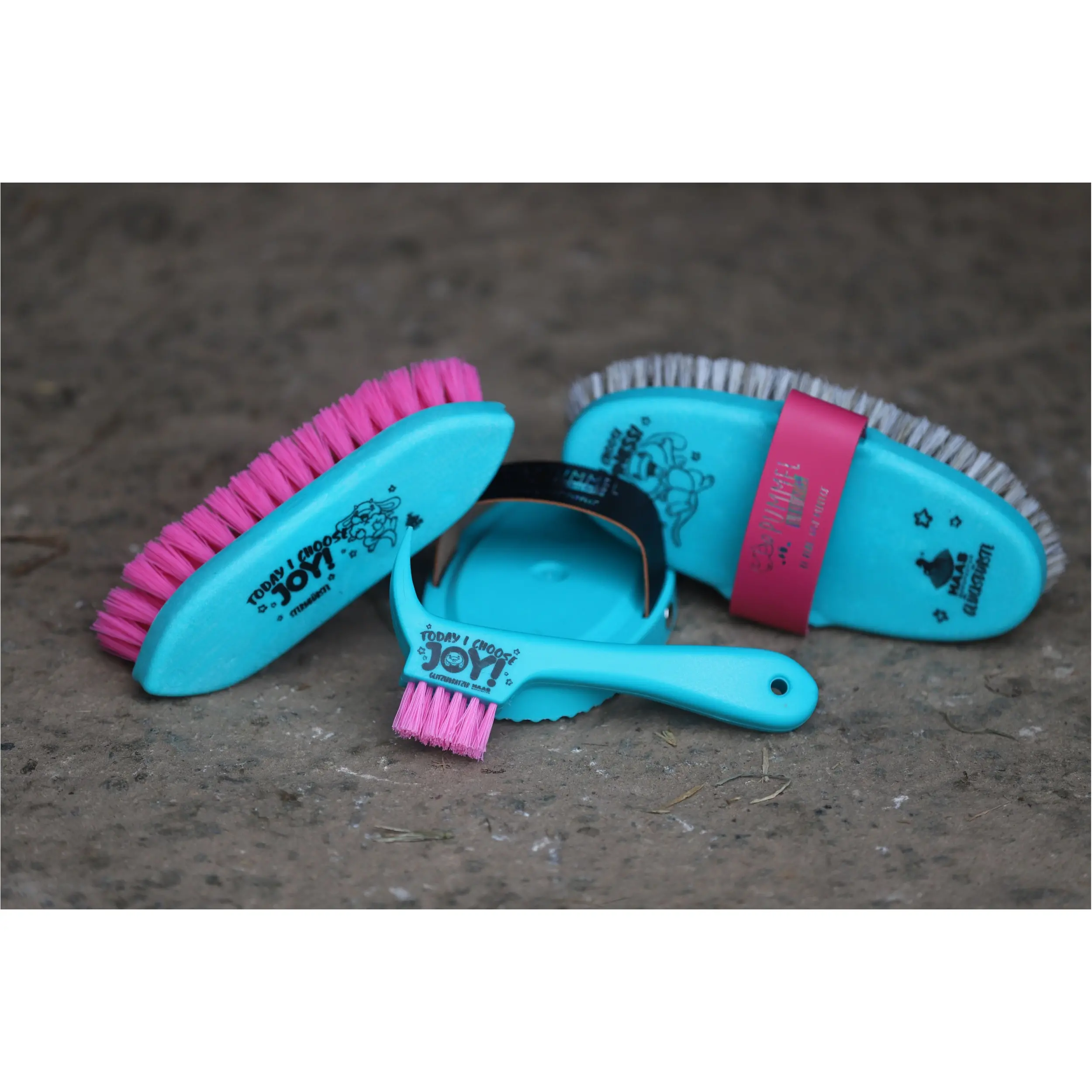 Bürsten-Set Pummel MOOH (4-teilig) türkis/pink