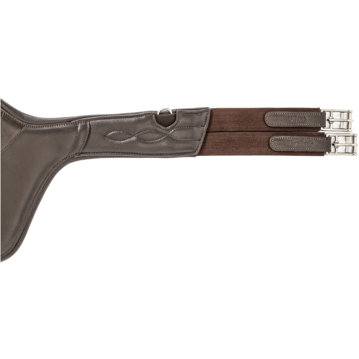 Sattelgurt mit Bauchlatz und Elast JULIUS Softleder braun