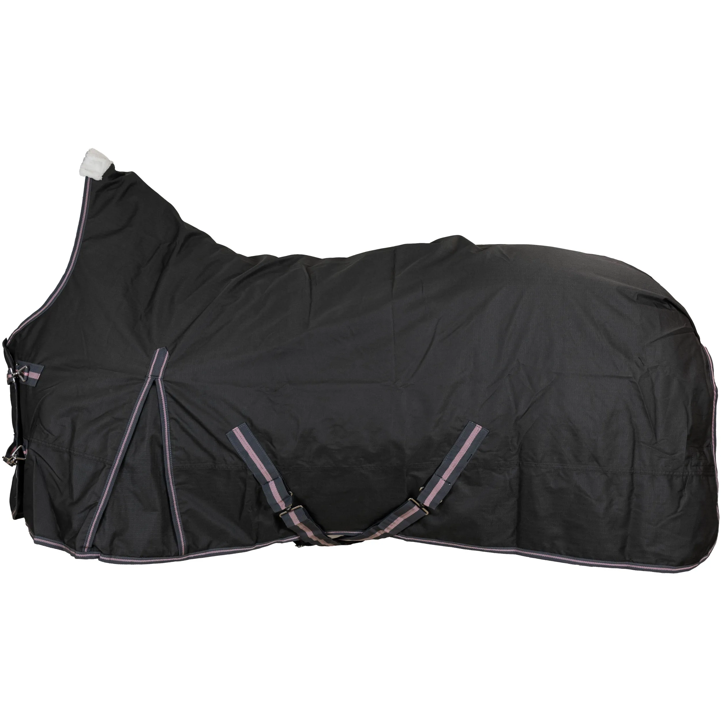 Weidedecke High Neck Nylonfutter 600D BASICLINE graphit/koralle