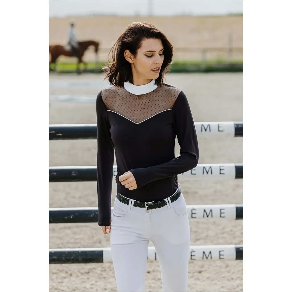 Damen Turniershirt Langarm VALENCIA schwarz