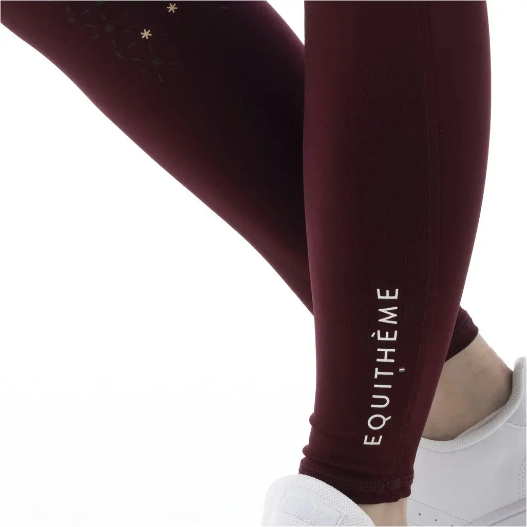 Damen Reitleggings Silikon Vollbesatz LYLY dunkelrot