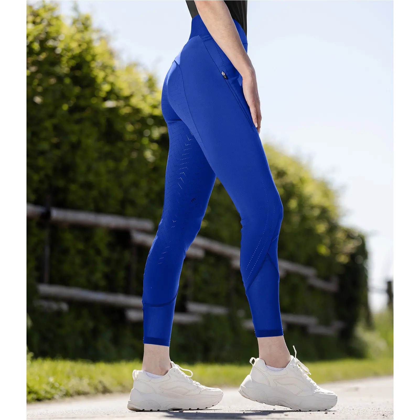 Sommer Damen Reitleggings Silikon Vollbesatz PIA saphirblau