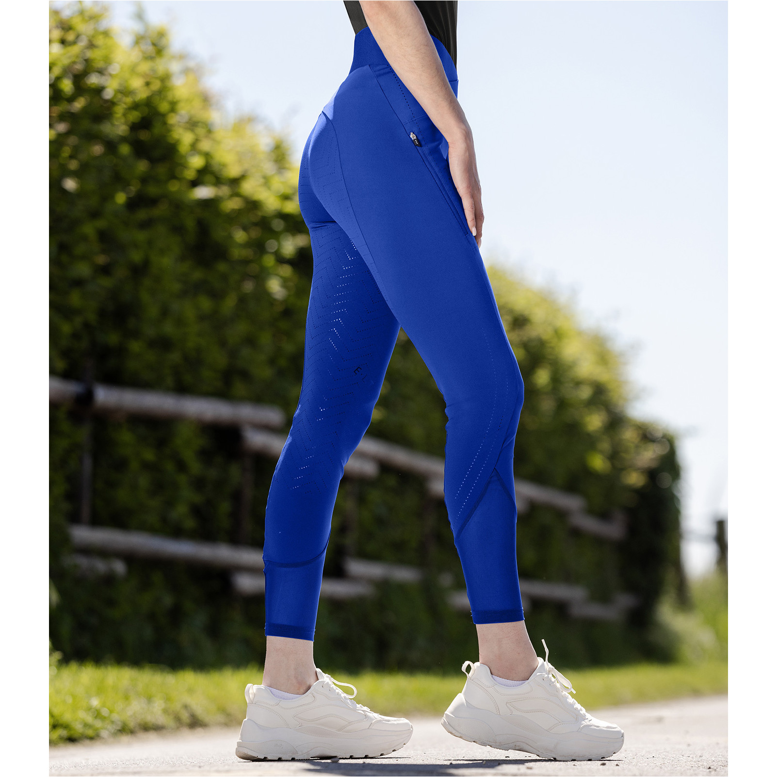 Sommer Damen Reitleggings Silikon Vollbesatz PIA saphirblau