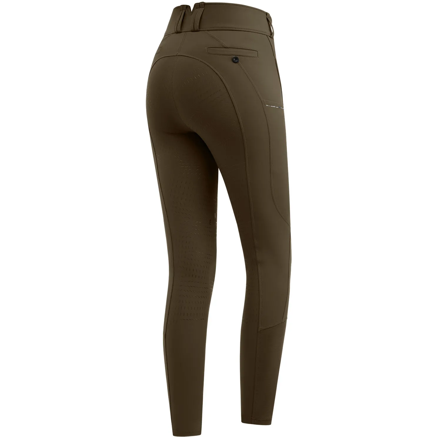 Damen Reithose Silikon Vollbesatz MATHILDA GLAM High Waist grünbraun