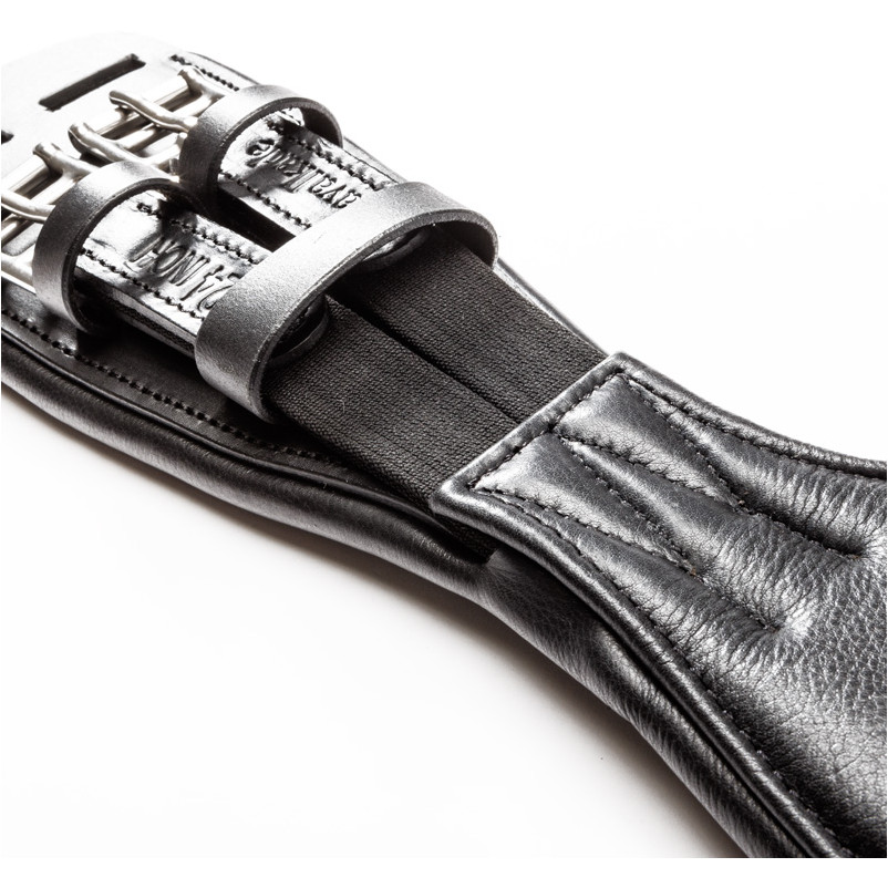 Lederkurzgurt mit Elast CASPER Softleder schwarz