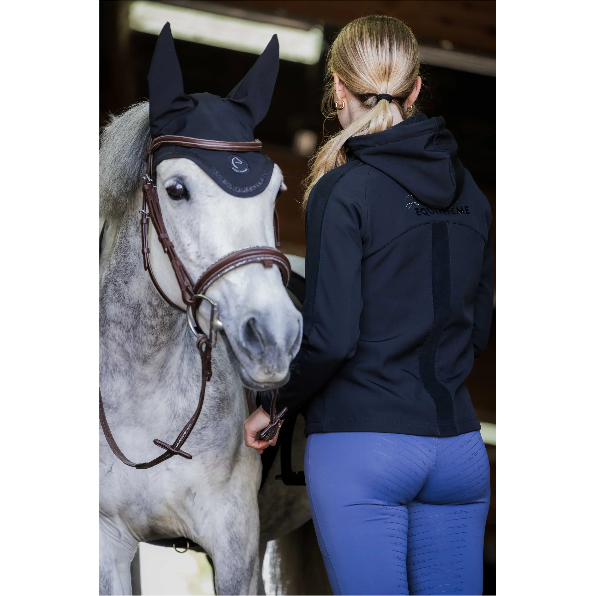 Damen Reithose Silikon Vollbesatz Je t’aime EK-ELSA grau/blau
