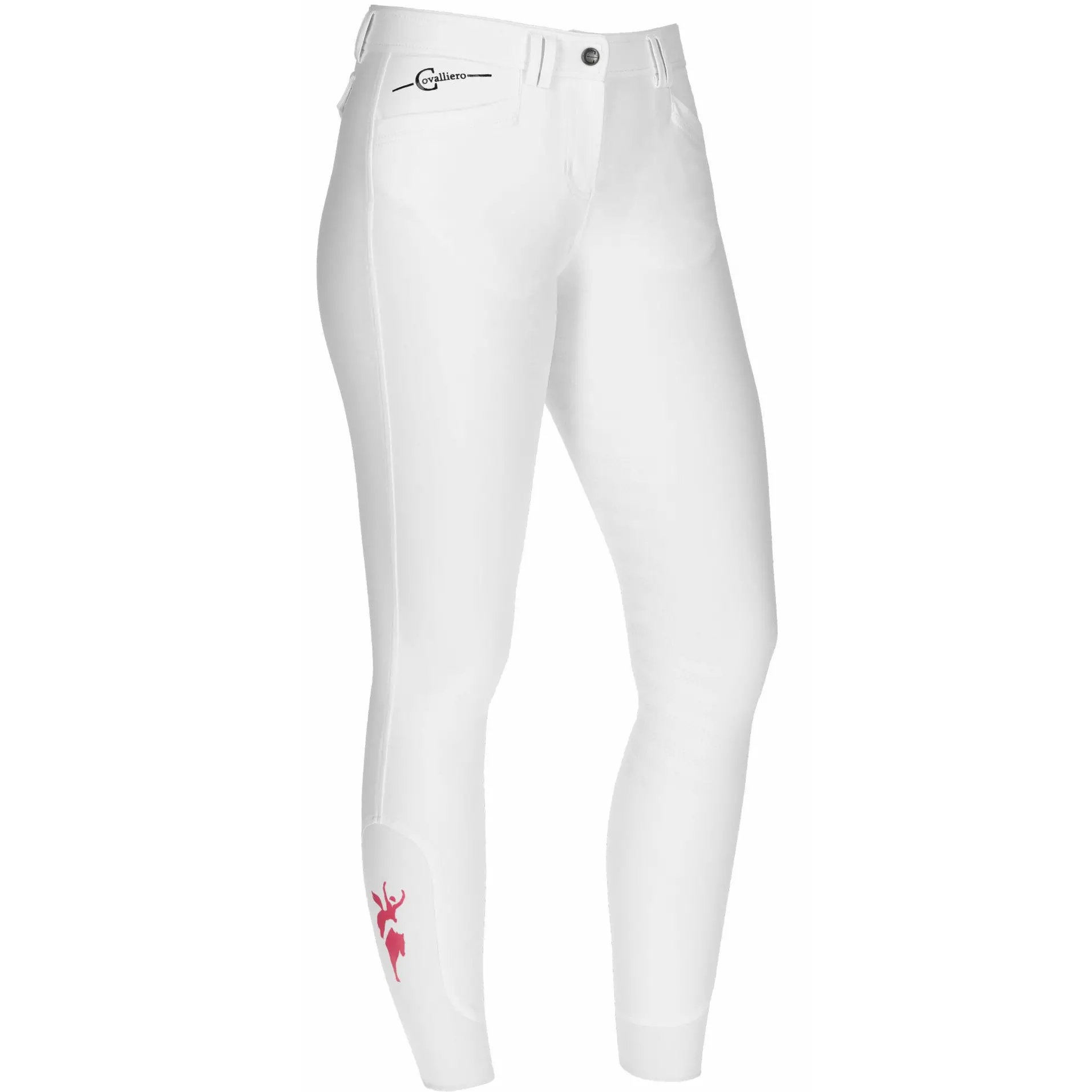Damen Reithose Silikon Vollbesatz JANNE x PINKRIBBON white pearl