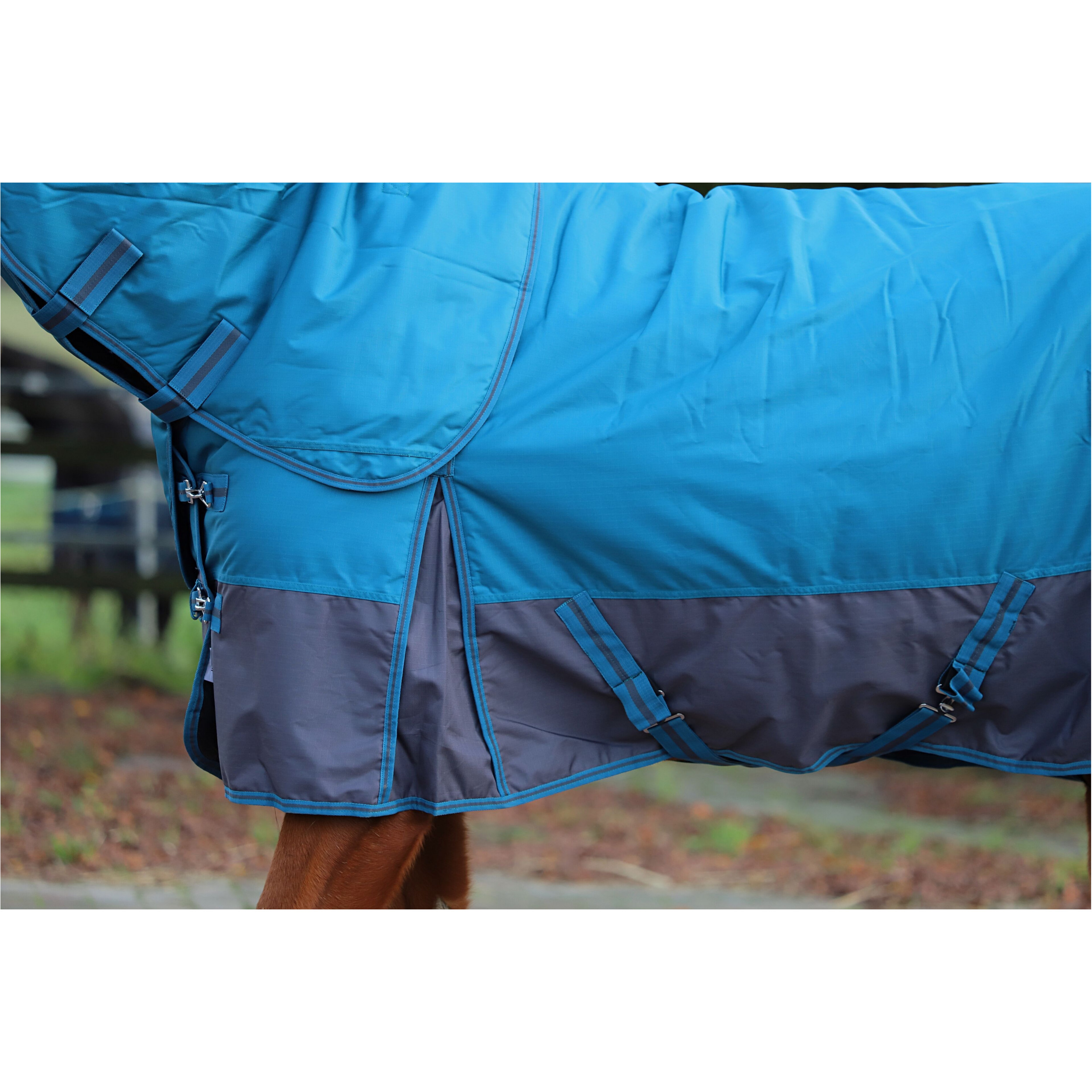 Weidedecke Full Neck Polarfleece 600D BASICLINE petrol/graphit
