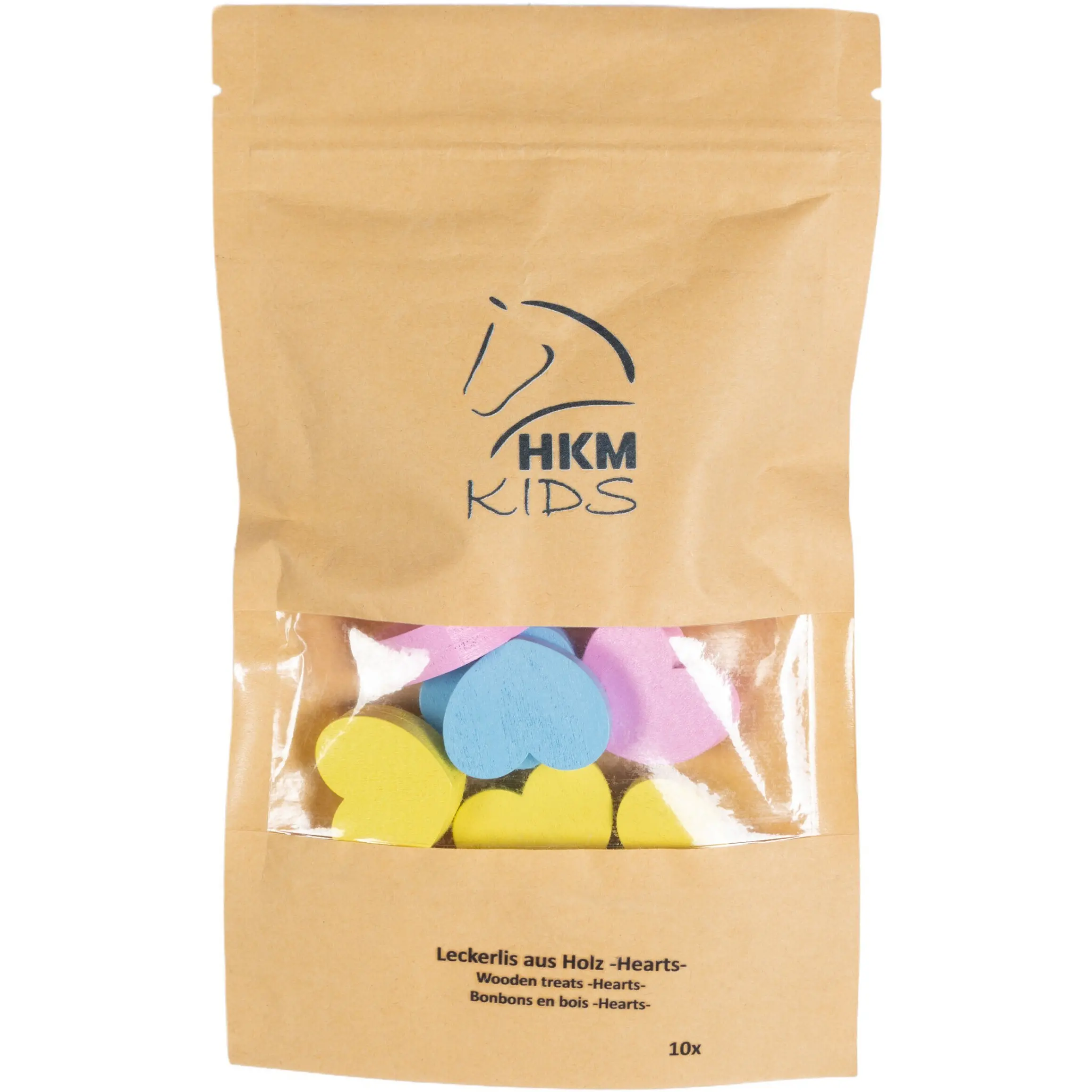 Leckerlis aus Holz HEARTS gelb/rosa/aqua