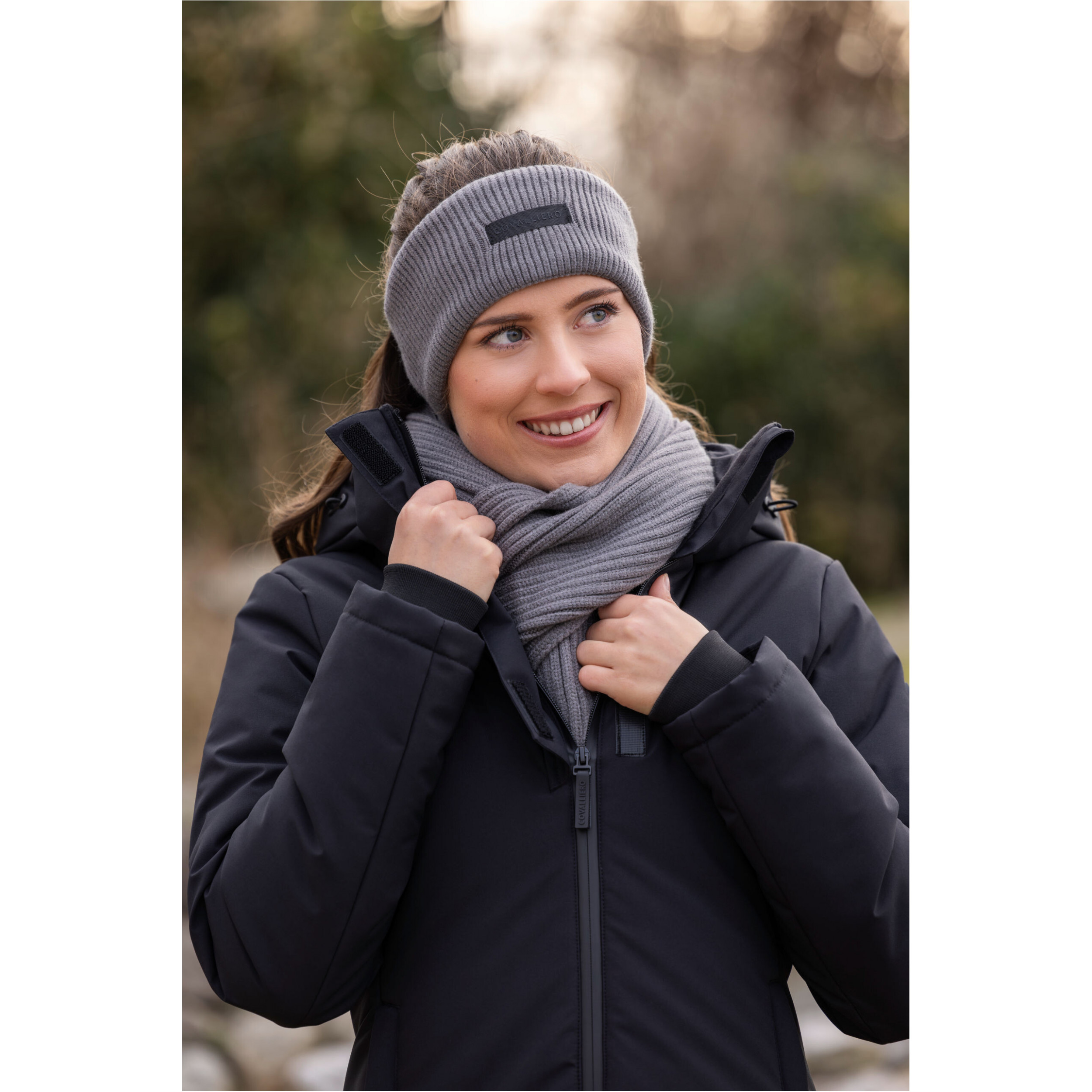 Damen Stirnband H/W 2025 steel grey