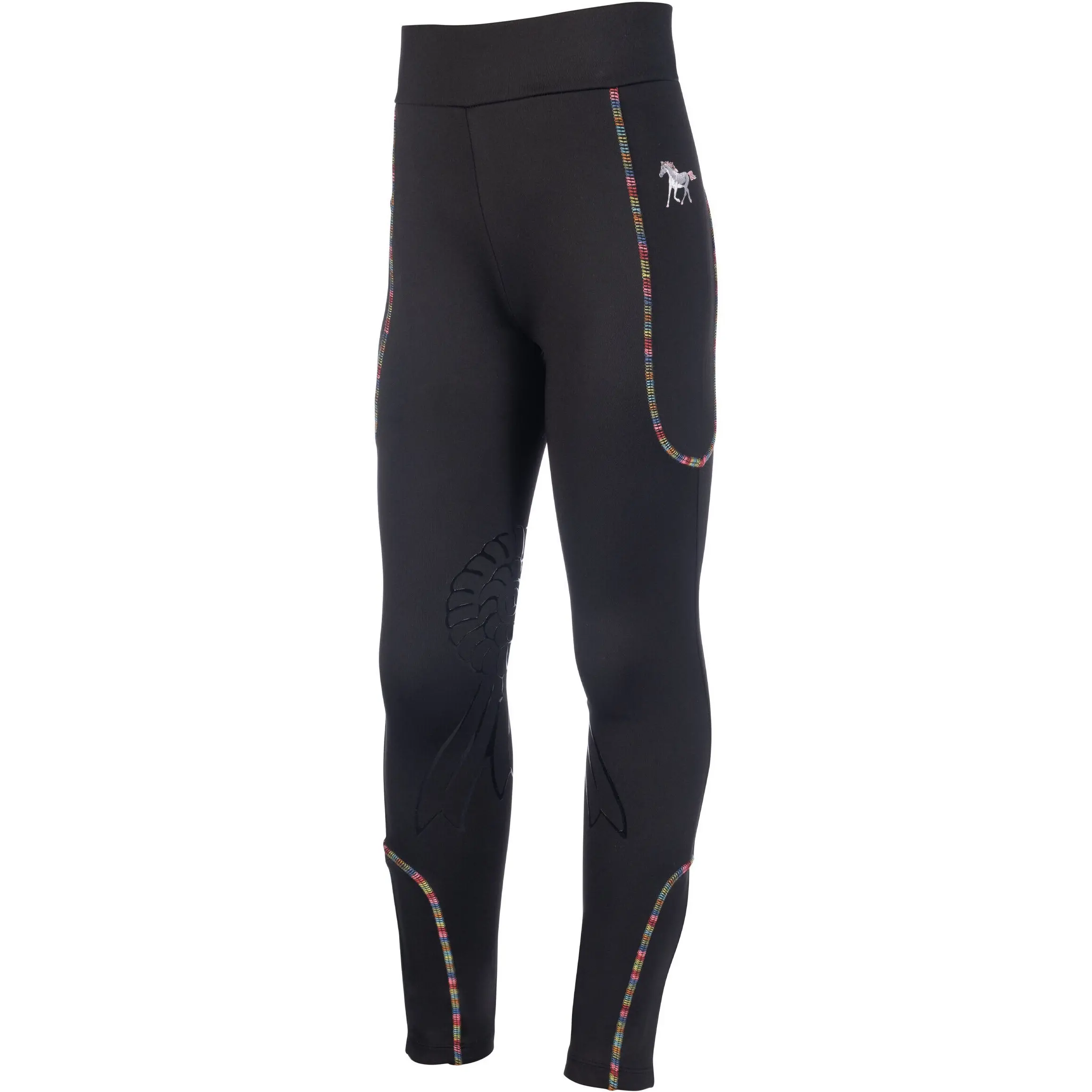 Kinder Reitleggings Silikon Kniebesatz POLLY schwarz