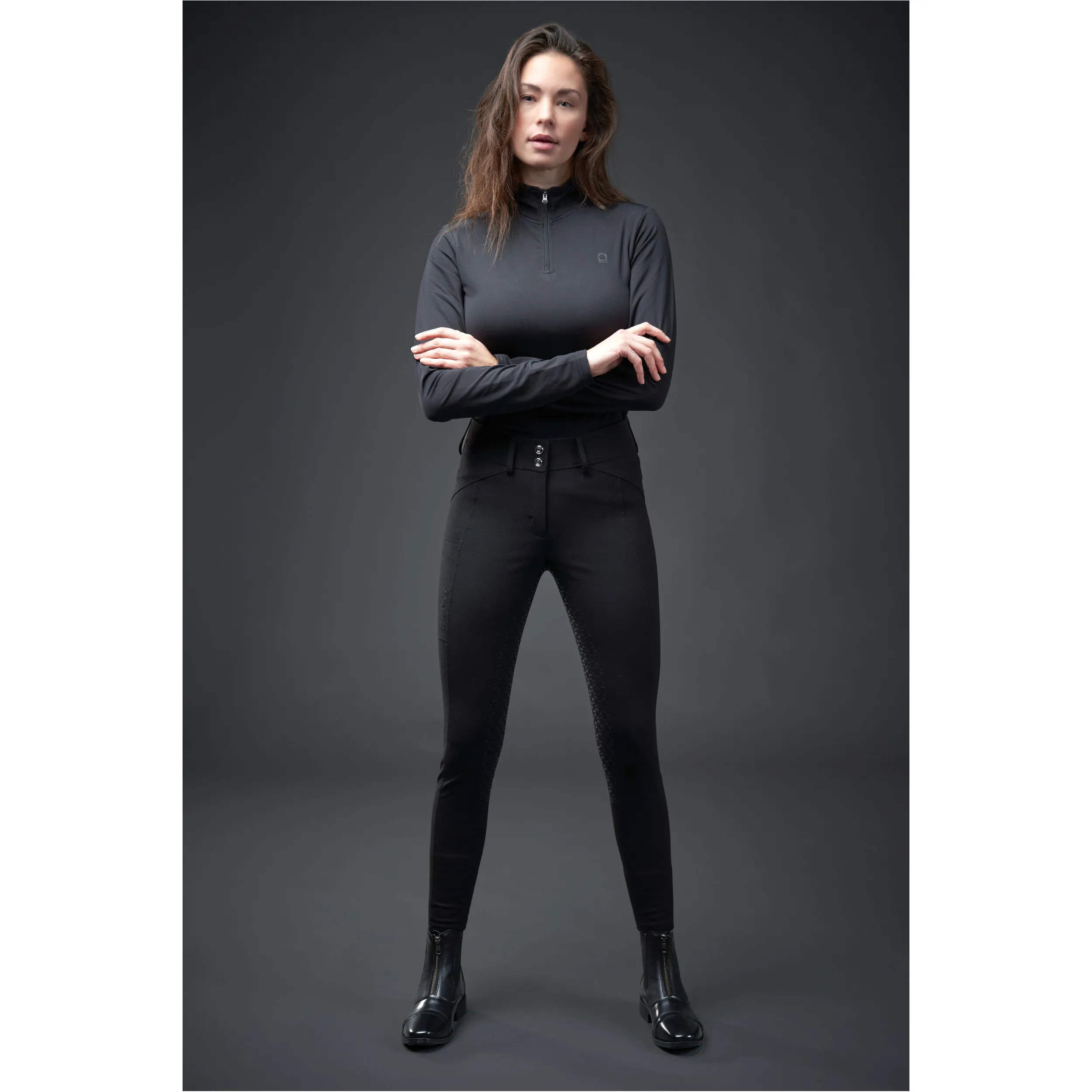 Damen Reithose Silikon Vollbesatz LEONI schwarz