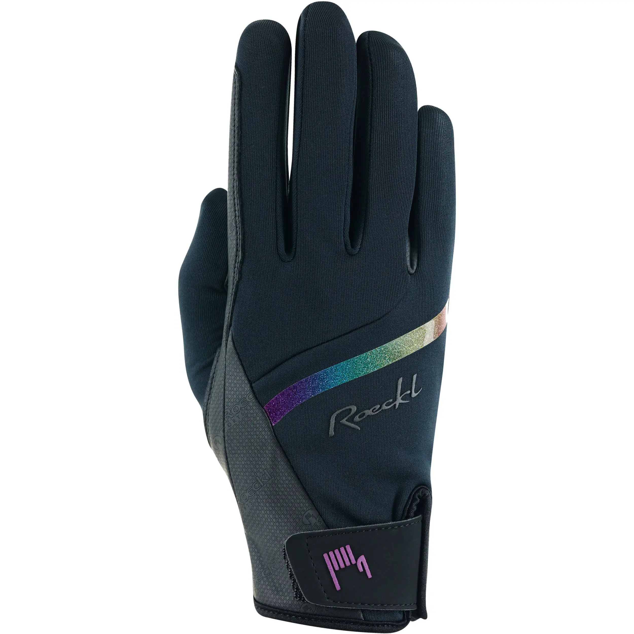 Winter Damen Reithandschuhe JINETA black/rainbow