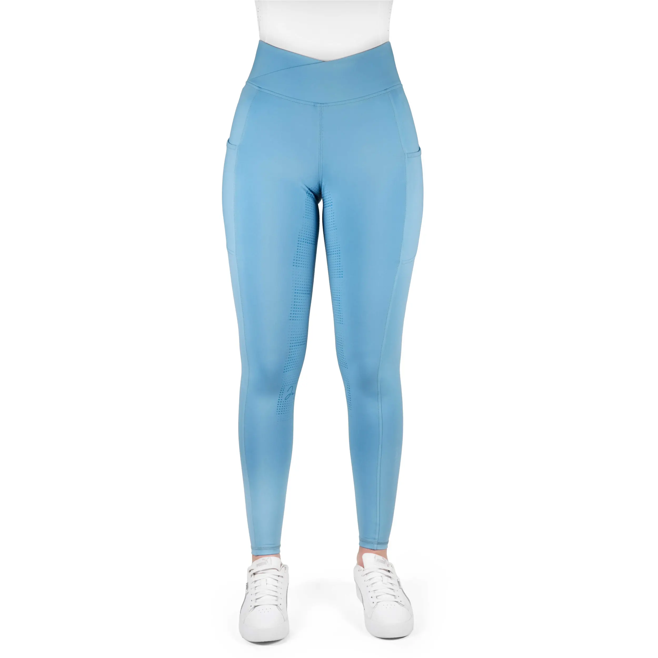 Damen Reitleggings Silikon Vollbesatz EK-Fanny himmelblau 