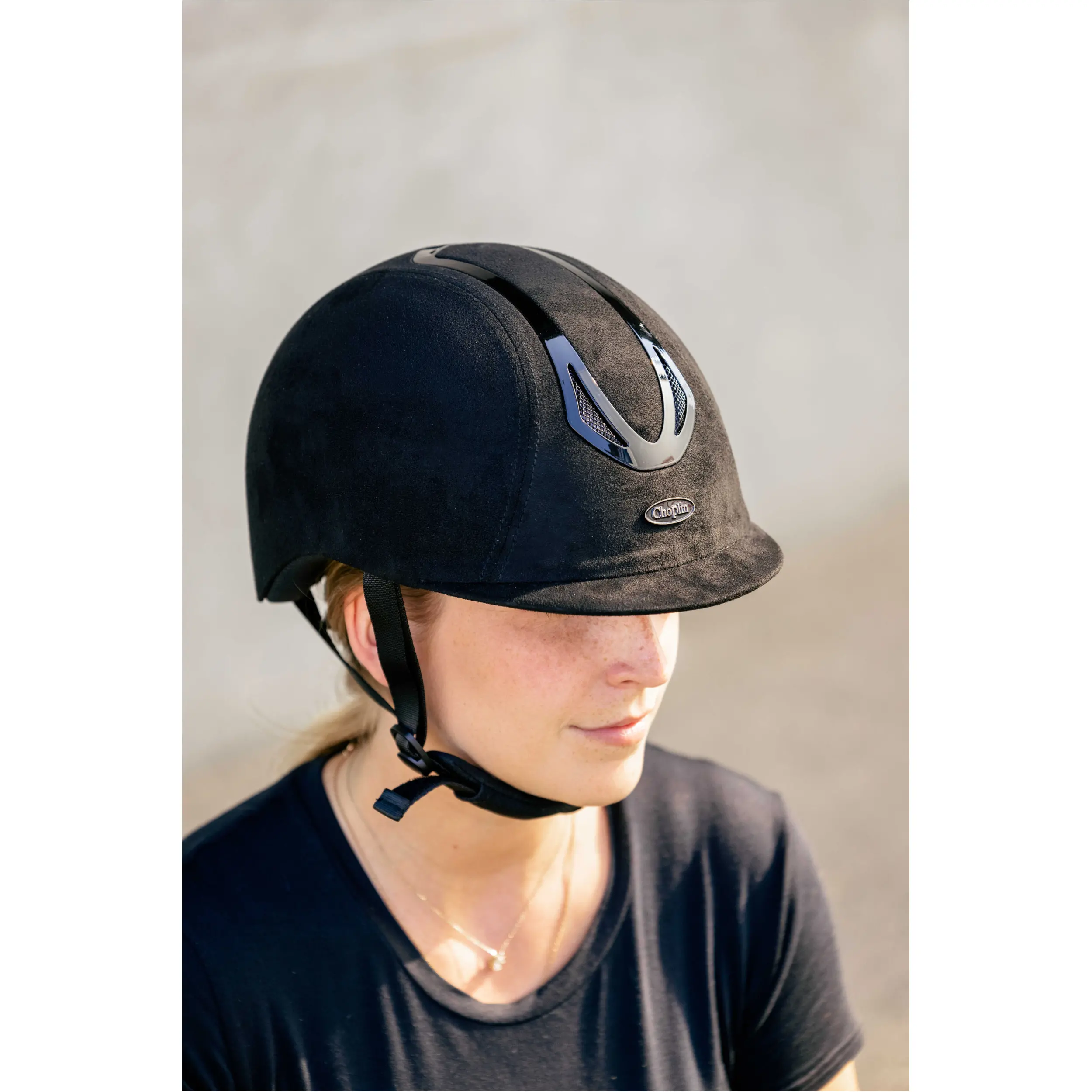 Reithelm AERO VELVET schwarz glänzend