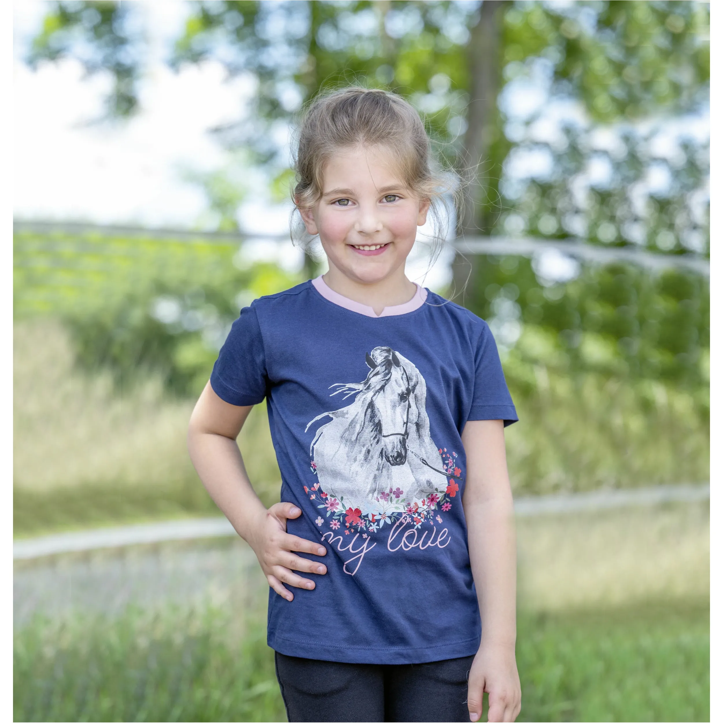 Kinder T-Shirt HORSE SPIRIT dunkelblau