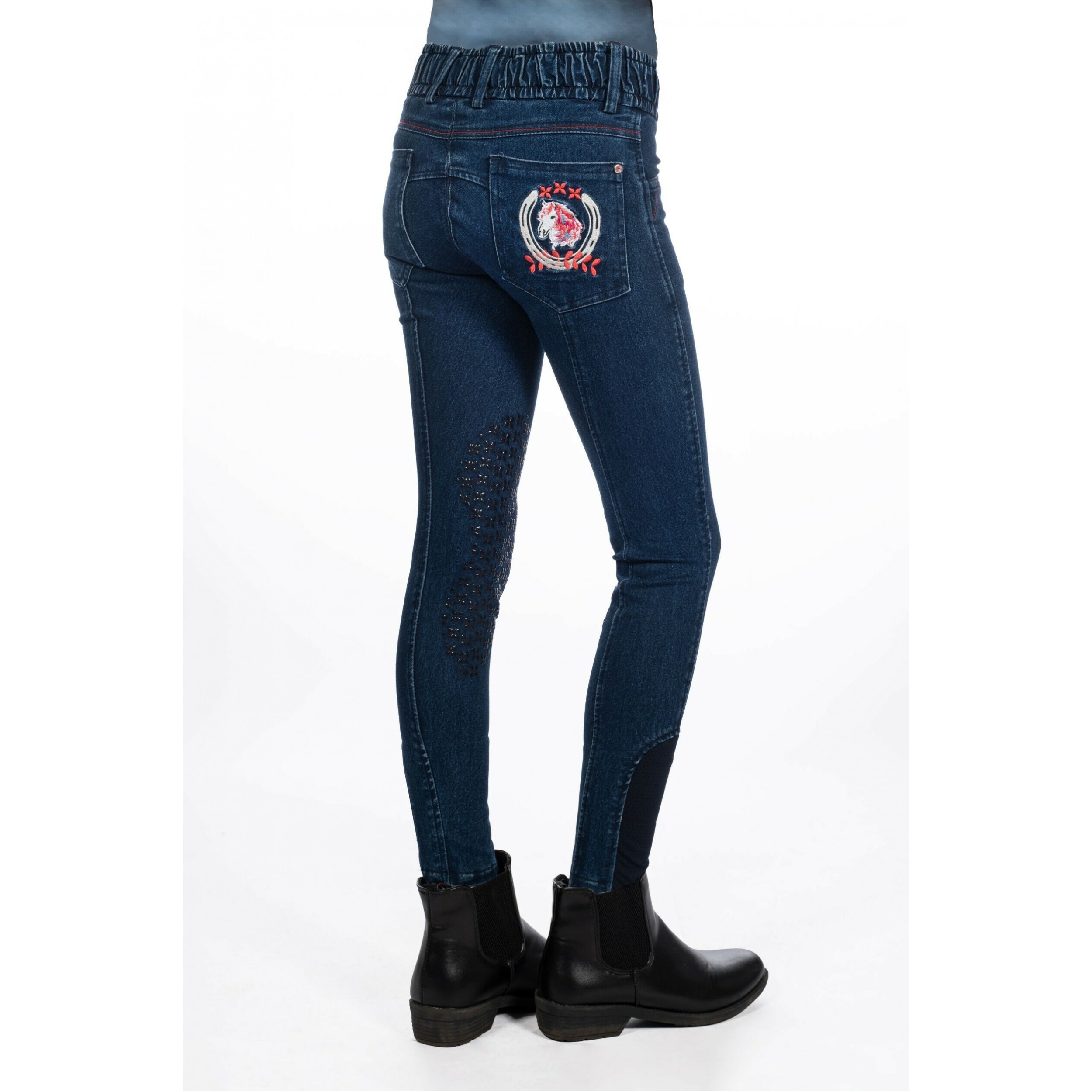 Kinder Reithose Silikon Kniebesatz AYMEE DENIM dunkelblau