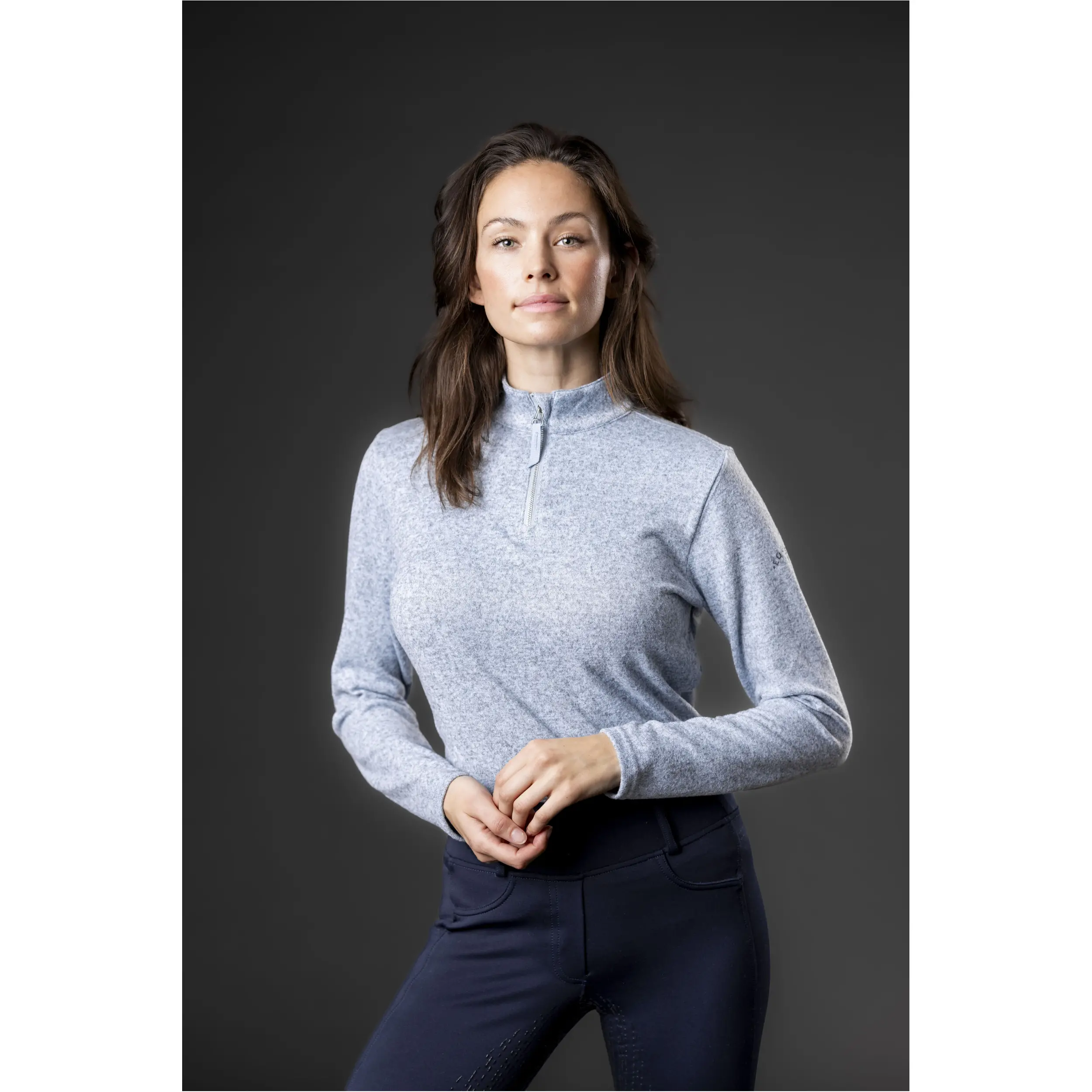 Damen Funktionsshirt Langarm STACEY half-zip blue fog