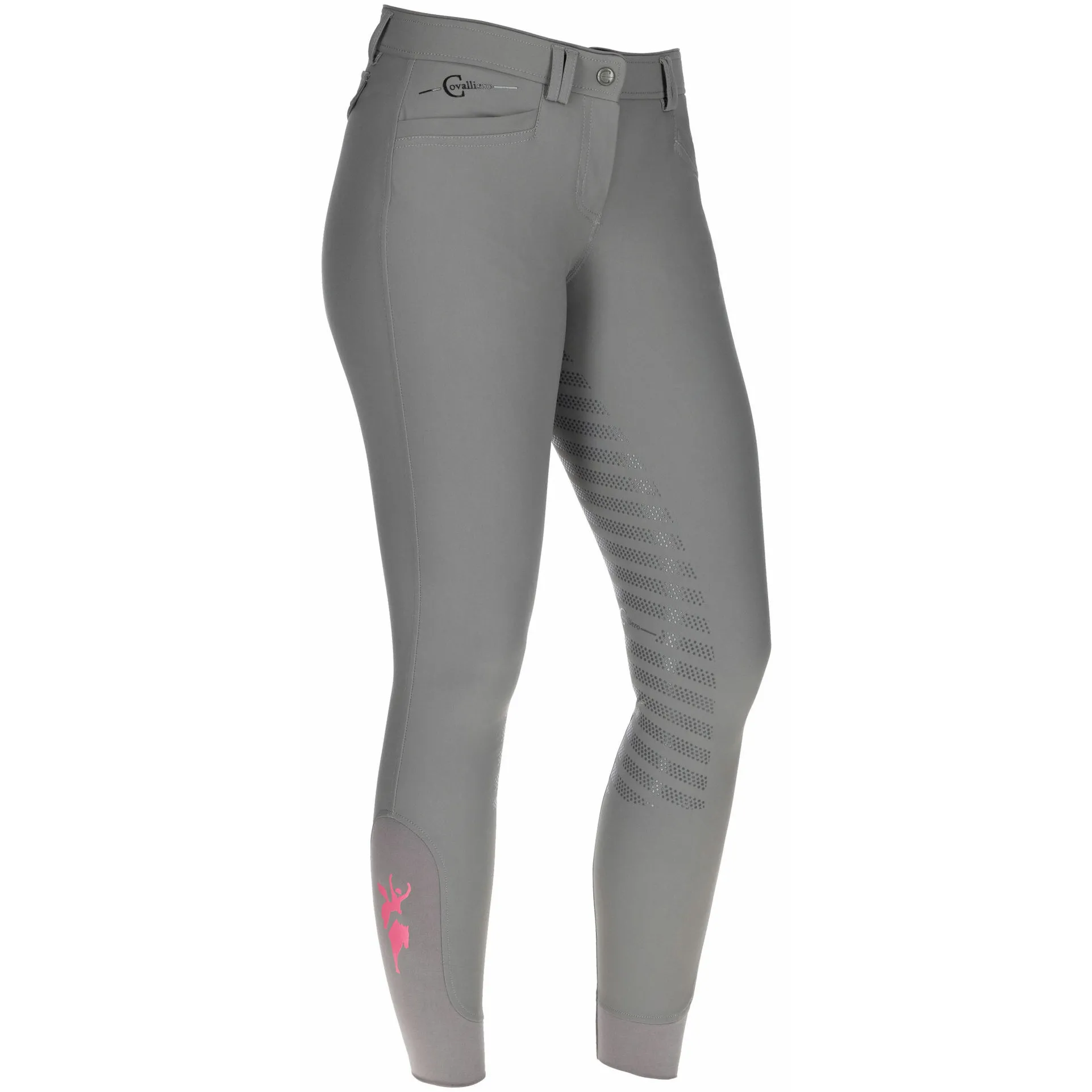Damen Reithose Silikon Vollbesatz JANNE x PINKRIBBON graphite