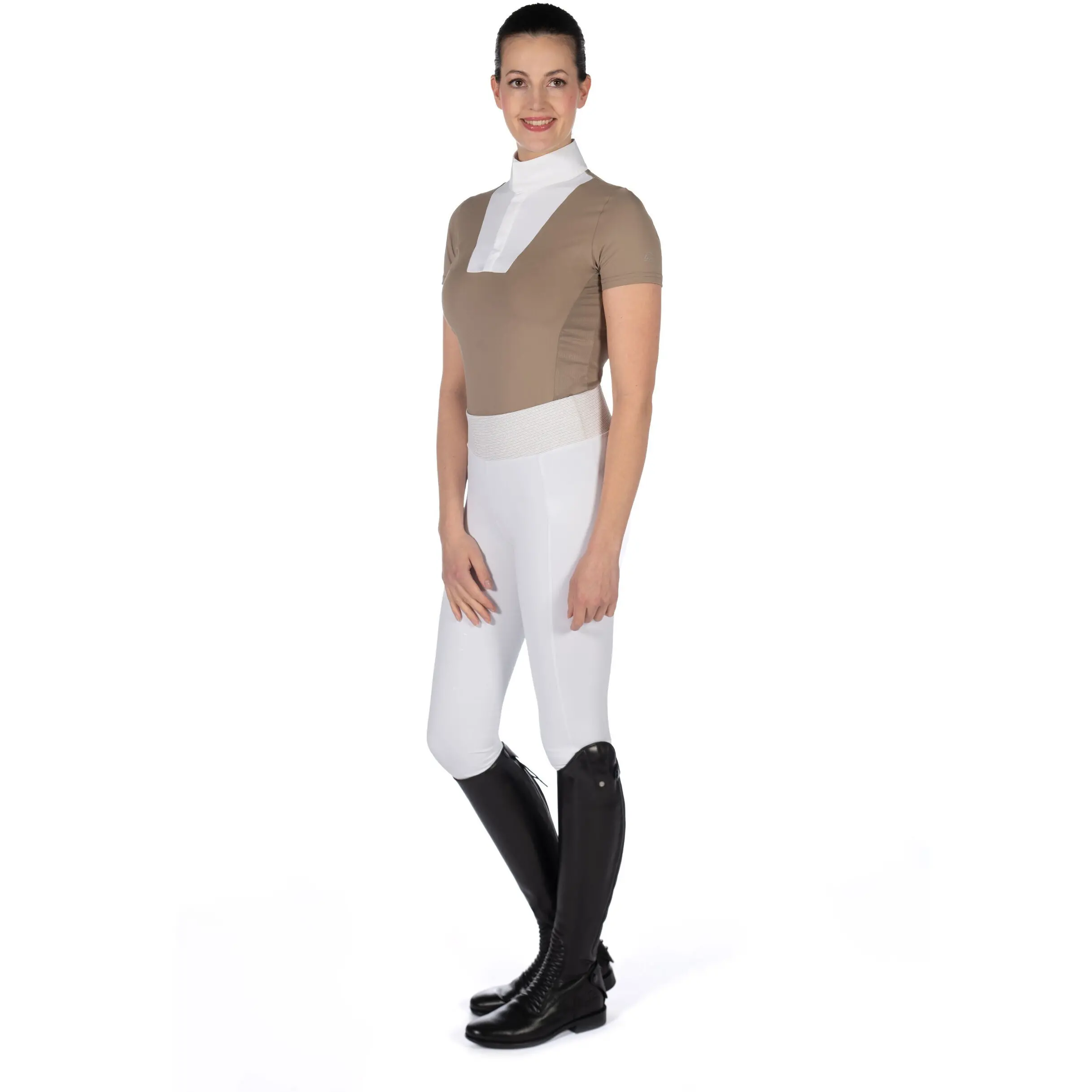 Damen Turniershirt Kurzarm VIRGINIA taupe