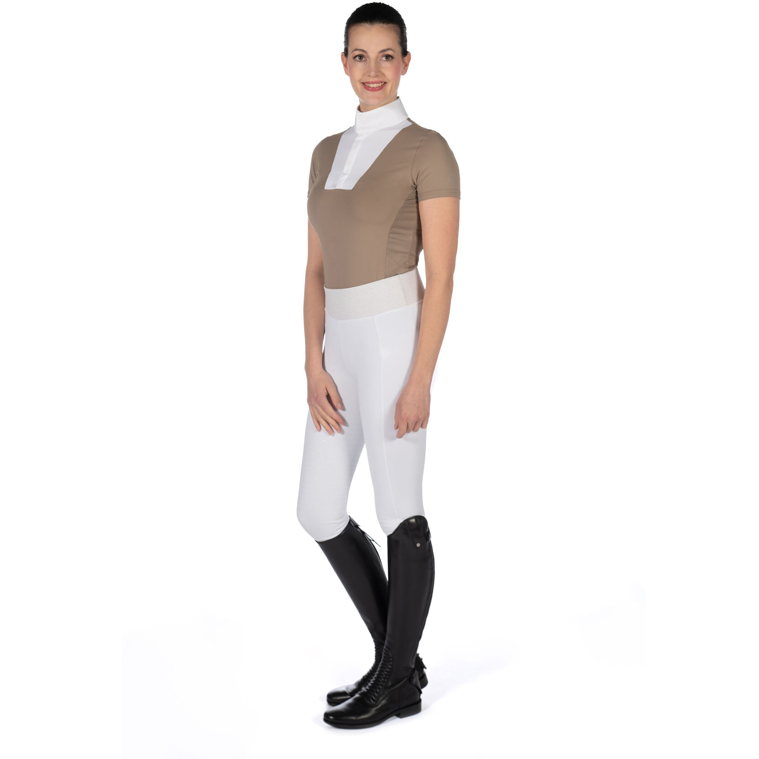 Damen Turniershirt Kurzarm VIRGINIA taupe
