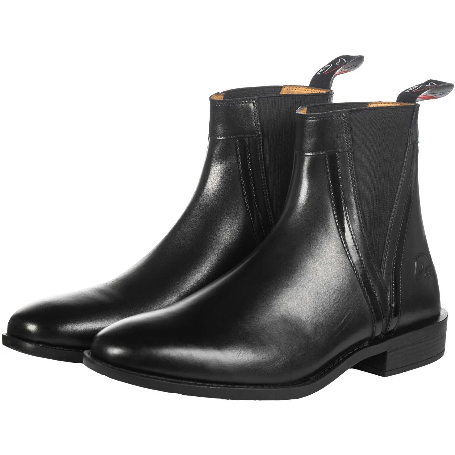 Damen Jodhpur Reitstiefeletten LACK Echtleder schwarz