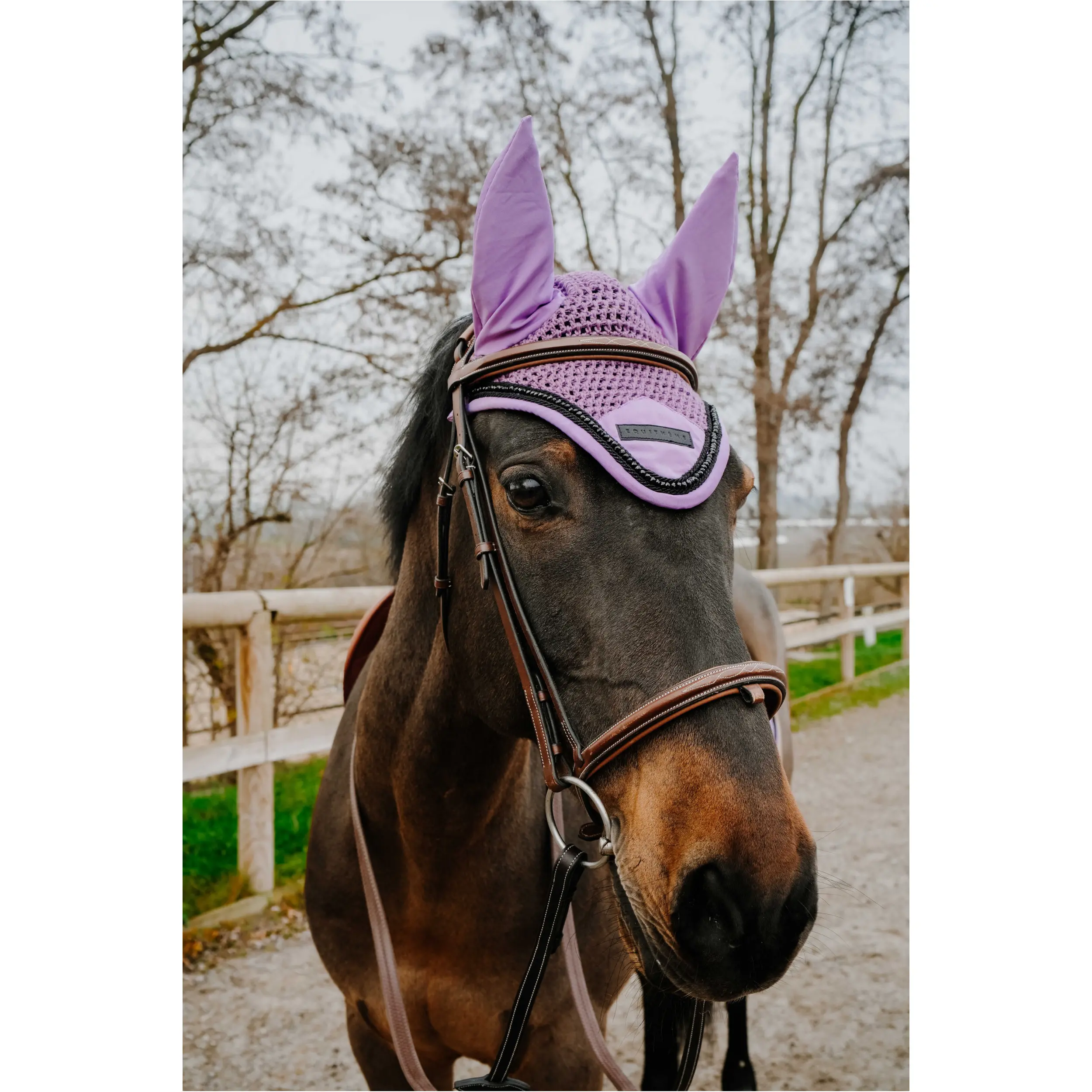 Fliegenhaube PEARL lavendel Warmblut