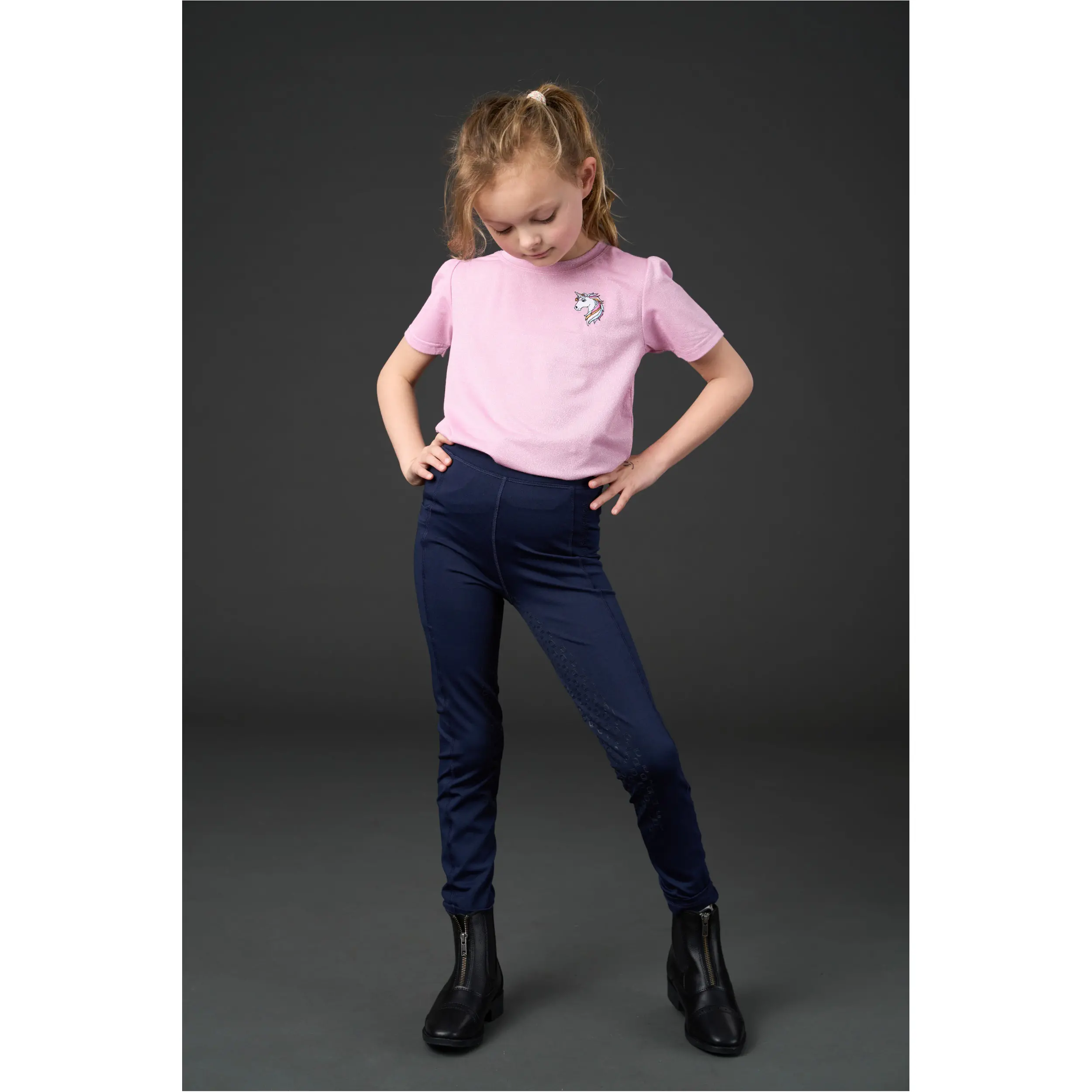 Kinder Reitleggings Silikon Vollbesatz MOLLY navy