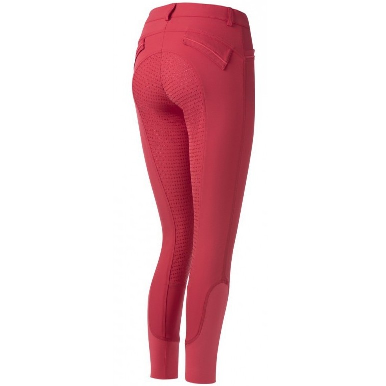 Damen Reithose Silikon Vollbesatz MICRO rot