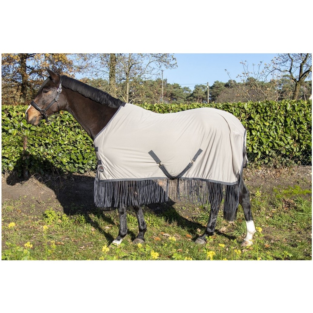 Fliegendecke FRINGES silber/grau