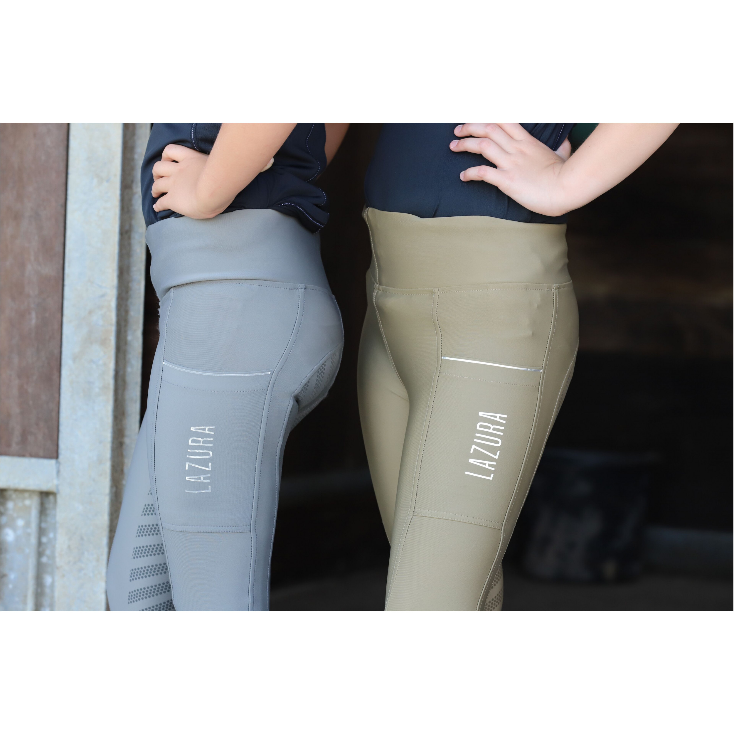 Kinder Reitleggings Silikon Vollbesatz FENJA stone