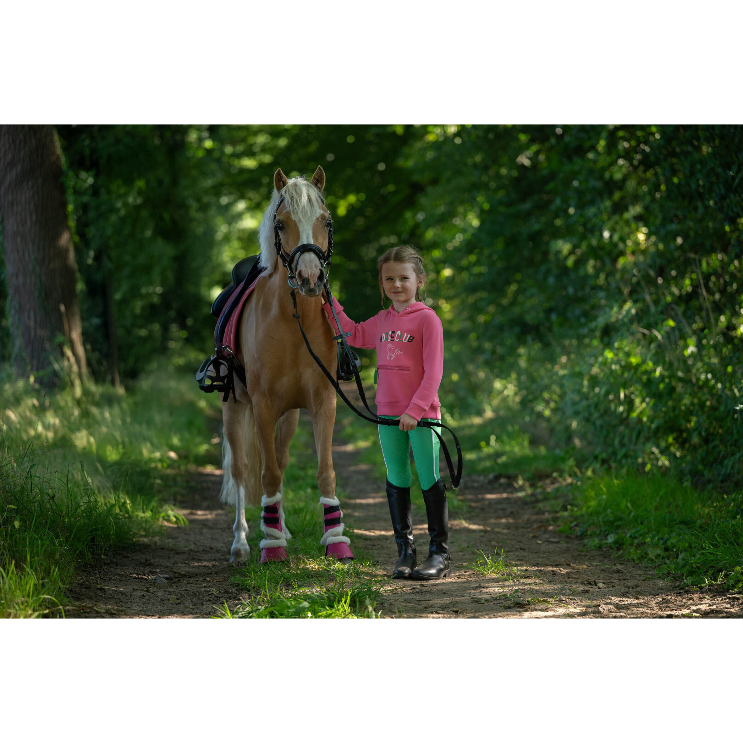 Kinder Reitleggings Silikon Vollbesatz MAUI grün