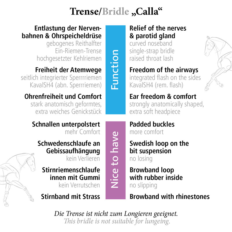 Trensenzaum englisch kombiniert CALLA schwarz