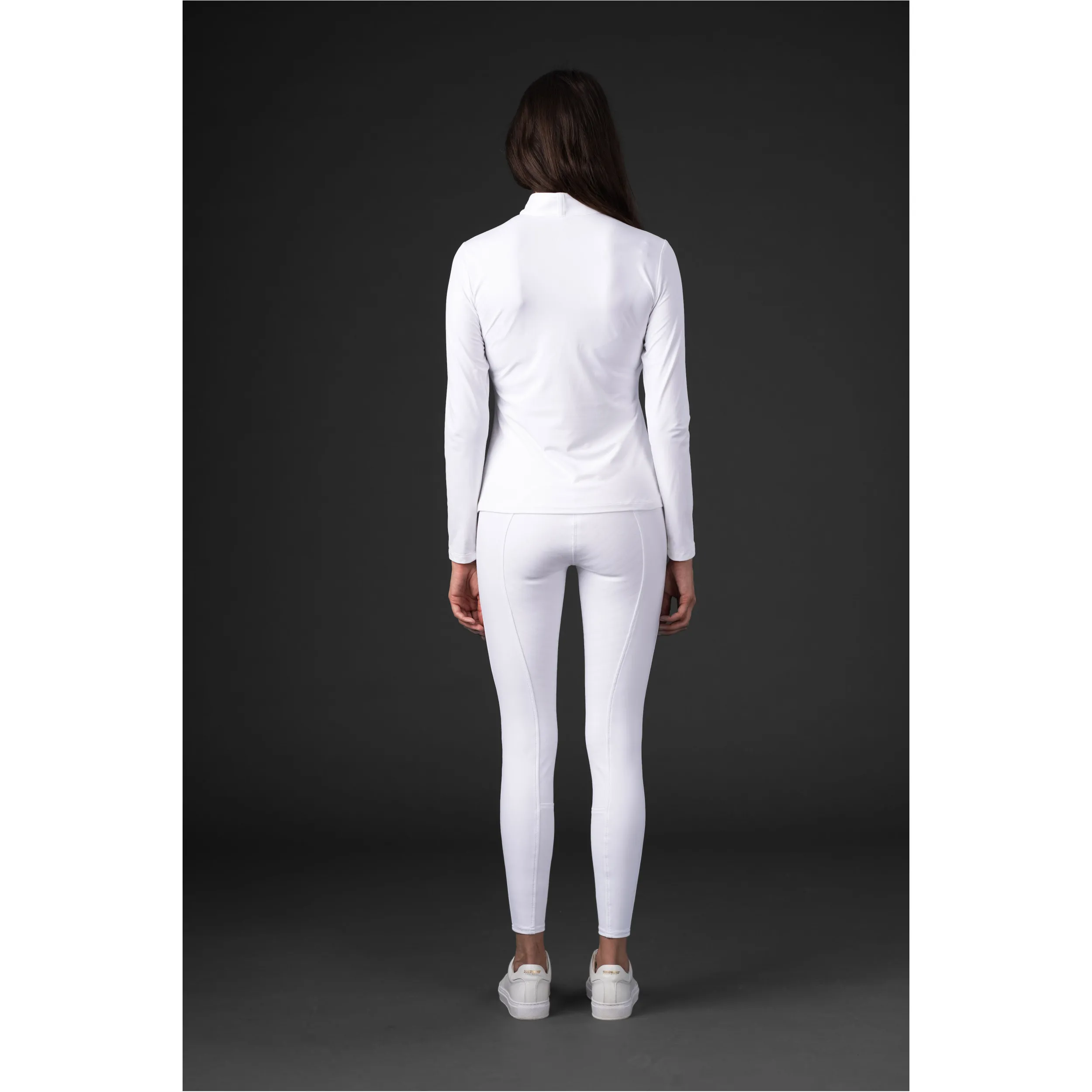 Damen Turniershirt Langarm VINICA half-zip weiß