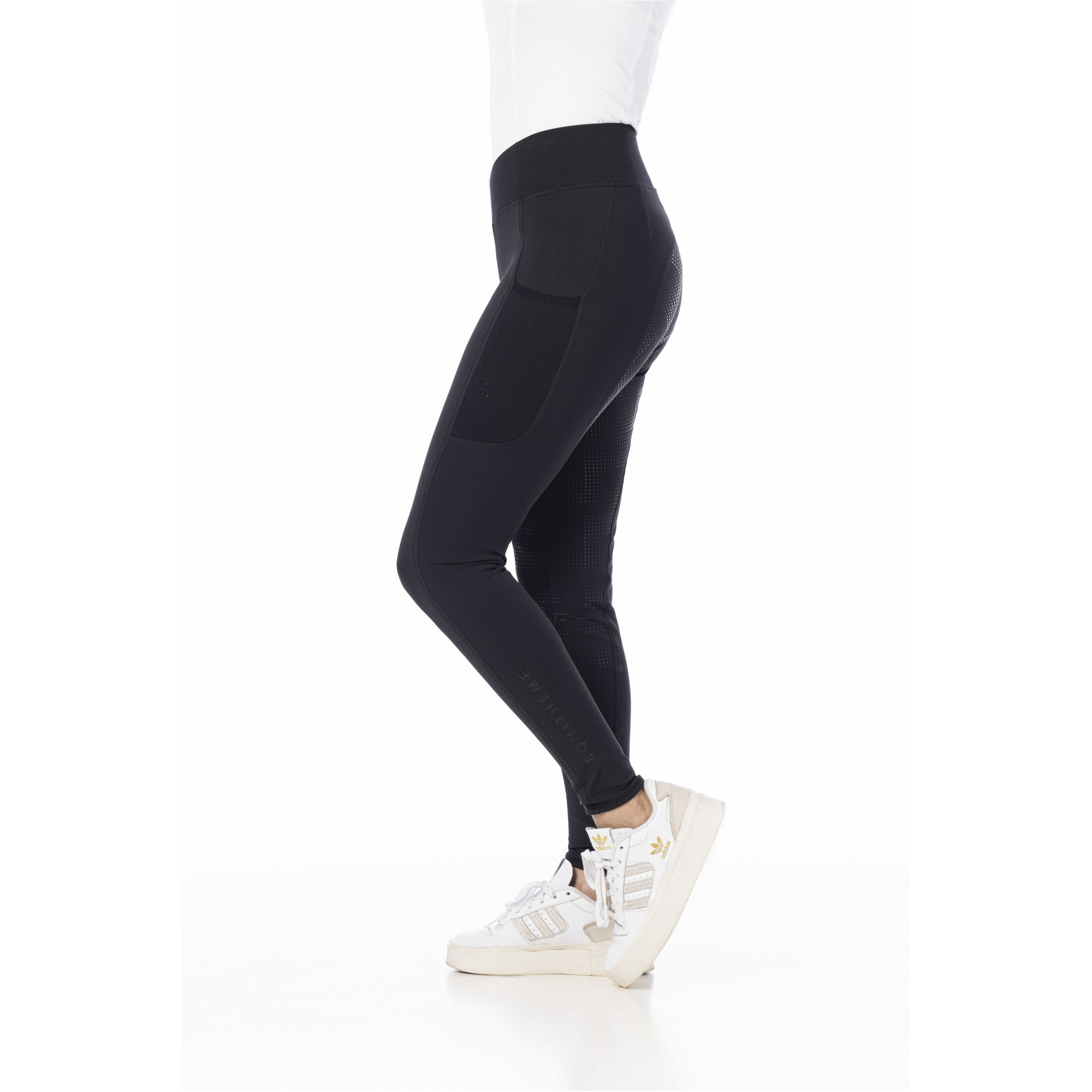 Damen Reitleggings Silikon Vollbesatz FLORA Kreuzbund schwarz