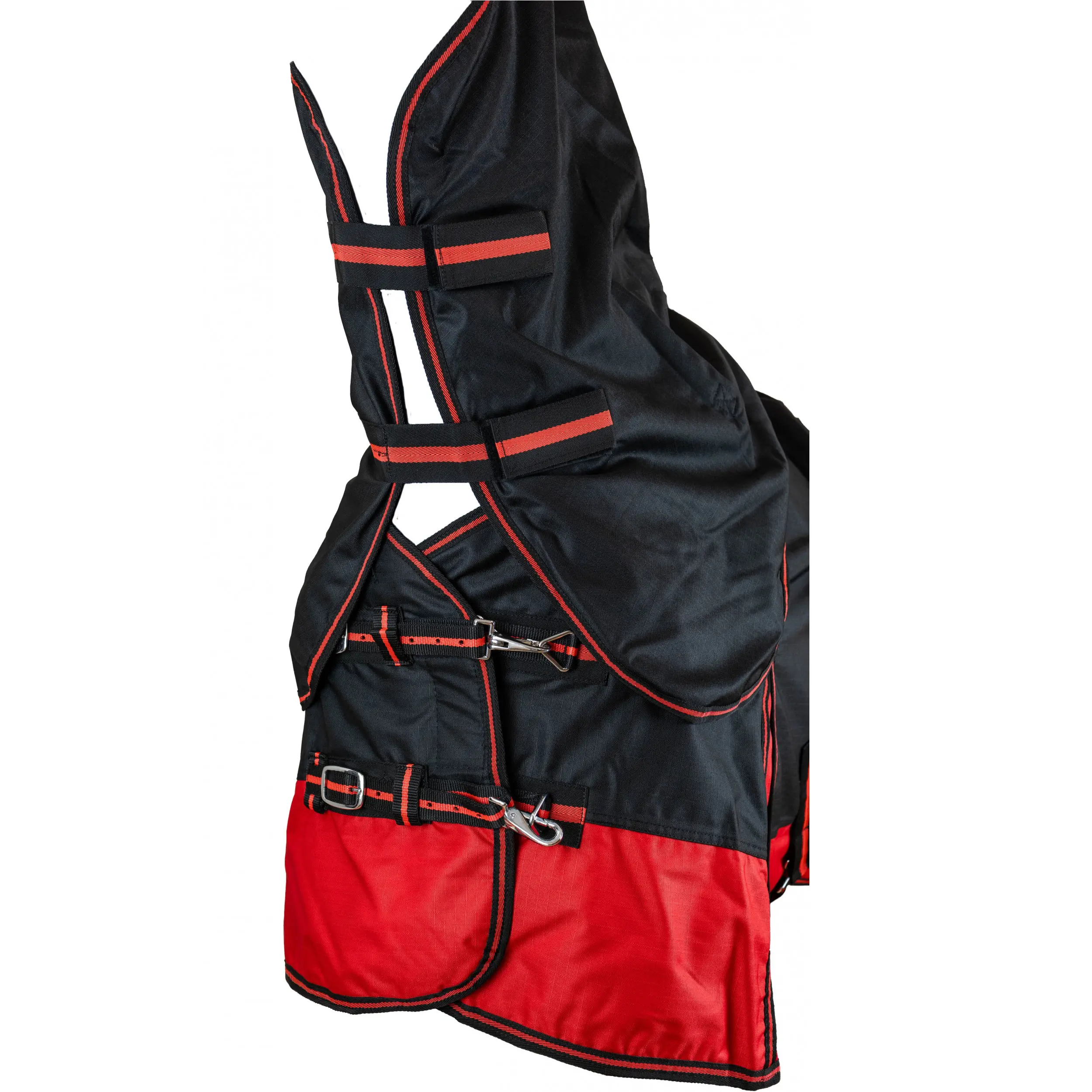 Weidedecke Full Neck Polarfleece 600D BASICLINE schwarz/rot