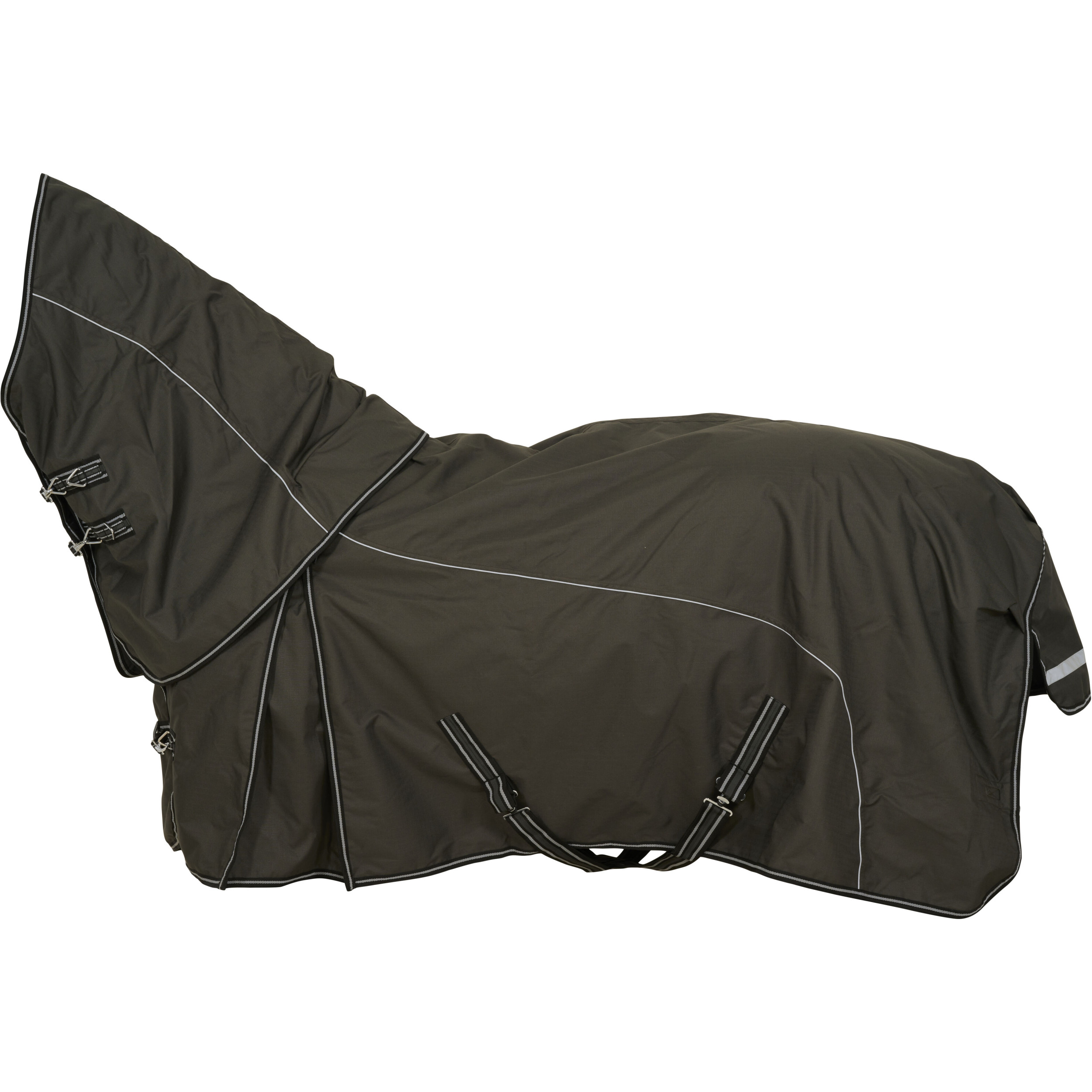 Turnoutdecke mit abnehmbarem Halsteil 100g Füllung 600D ADAPTING grau