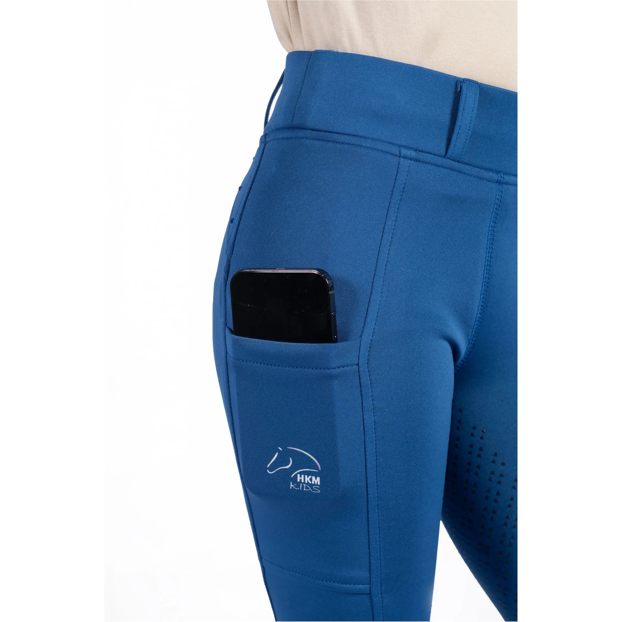 Kinder Reitleggings Silikon Vollbesatz LANA II STYLE blau