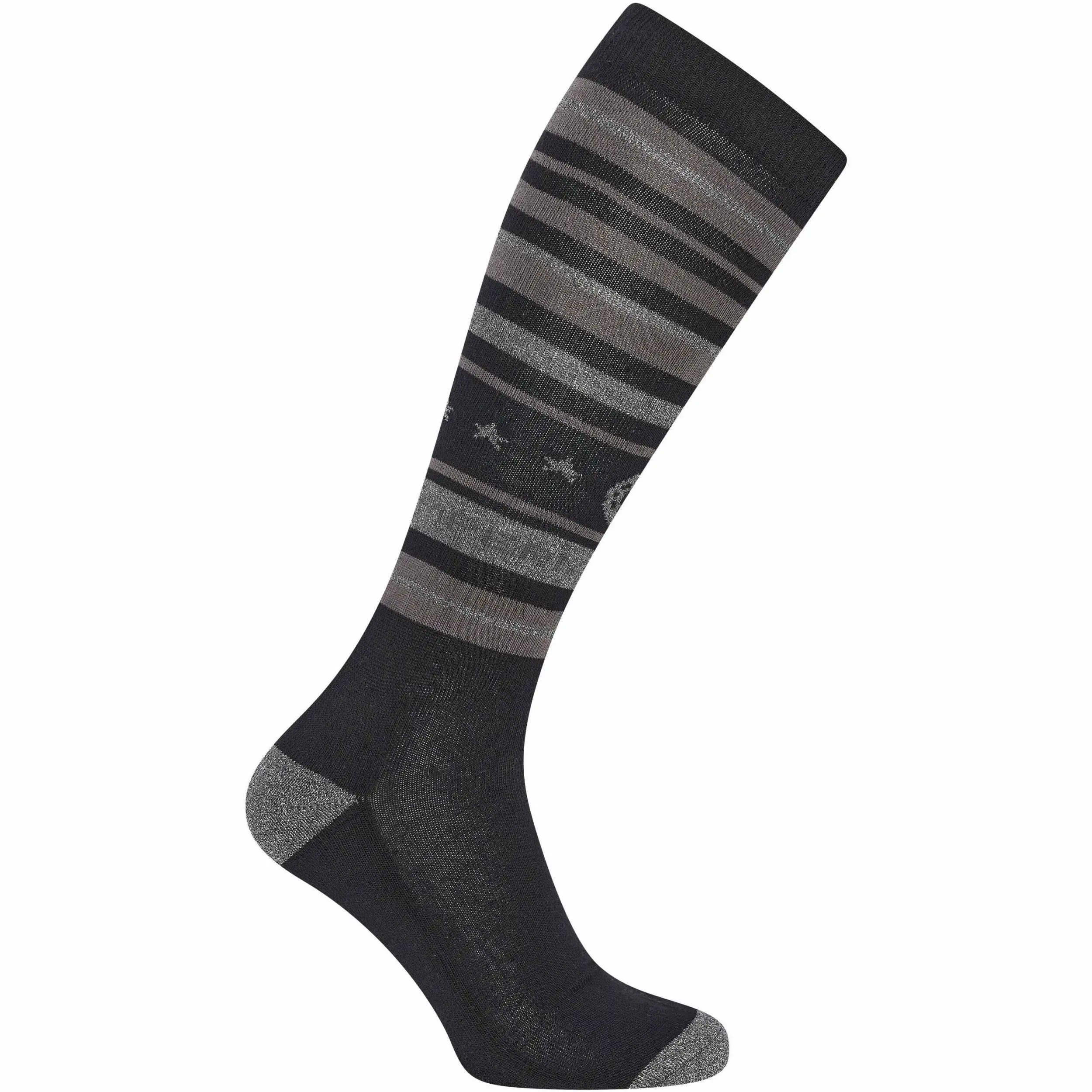 Damen Reitsocken IRHStripy Sparkle schwarz