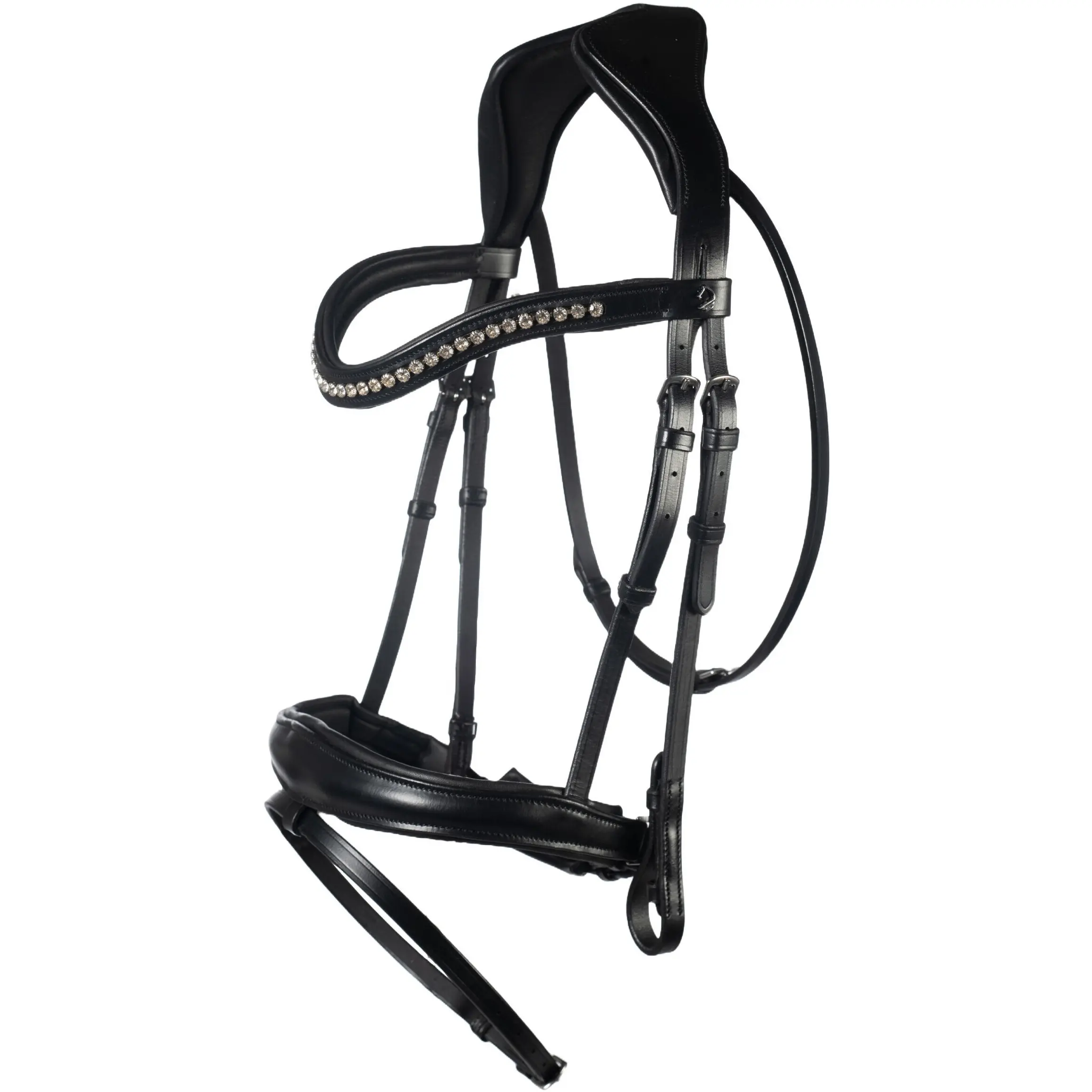 Trensenzaum mit schwedischem Reithalfter AREZZO schwarz Trensenzaum mit schwedischem Reithalfter AREZZO schwarz