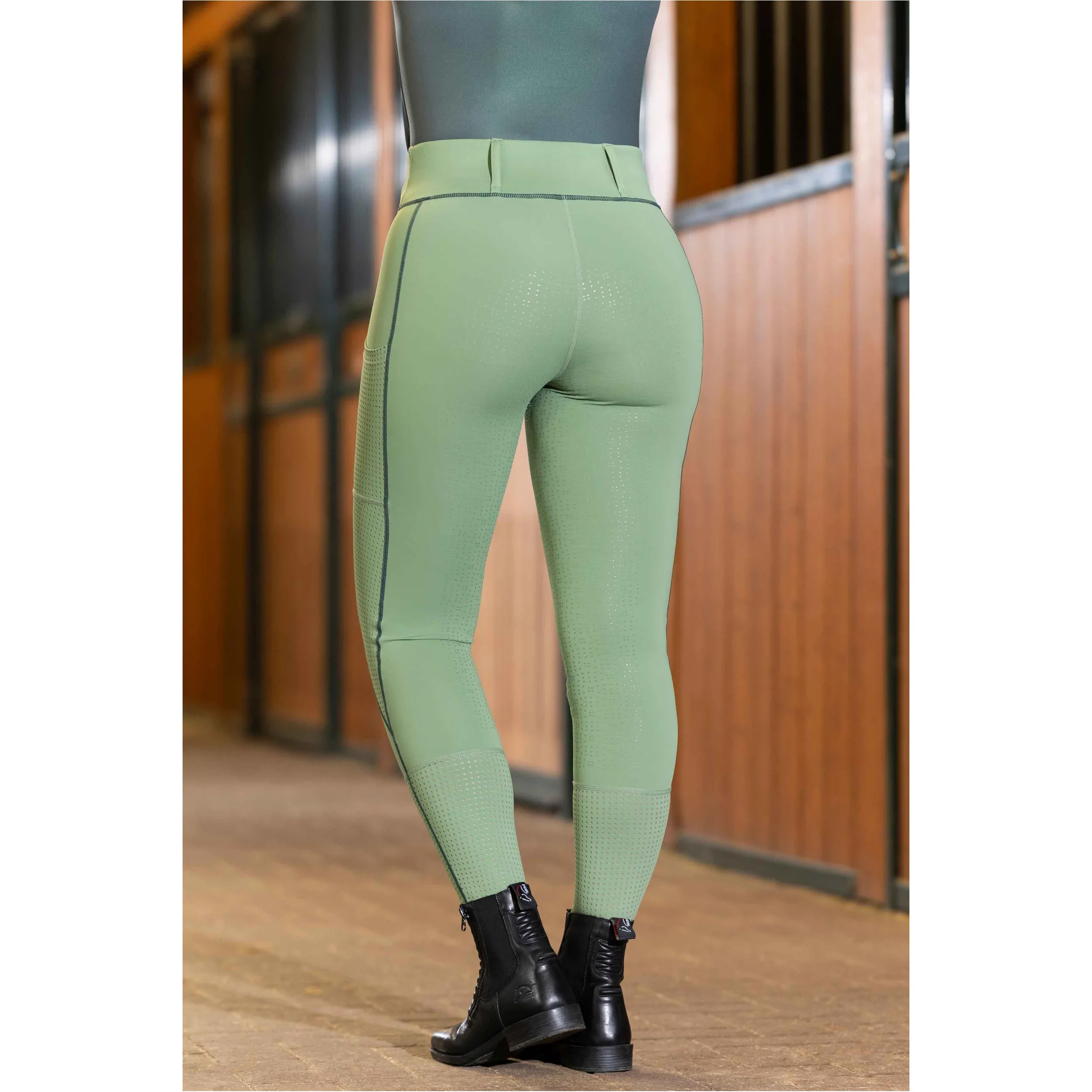 Damen Reitleggings Silikon Vollbesatz JUNA jade