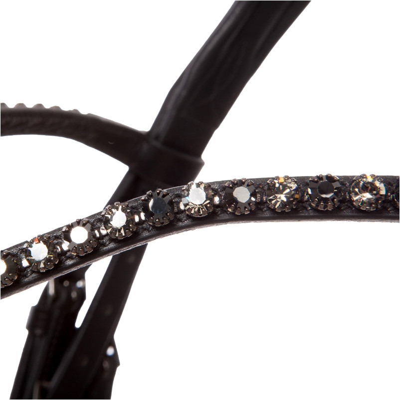 Trensenzaum mit schwedischen Reithalfter GREY schwarz