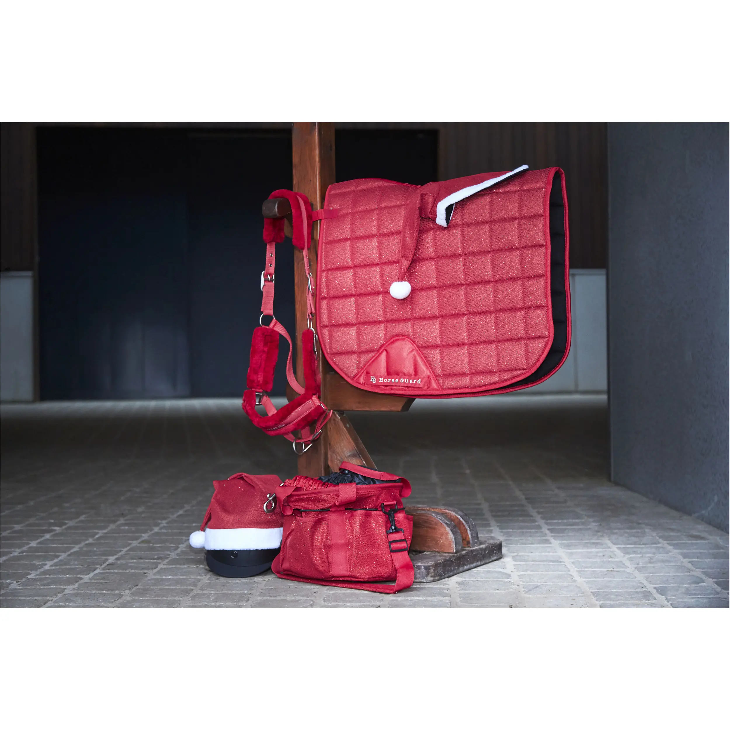 Putztasche GLITTER rot