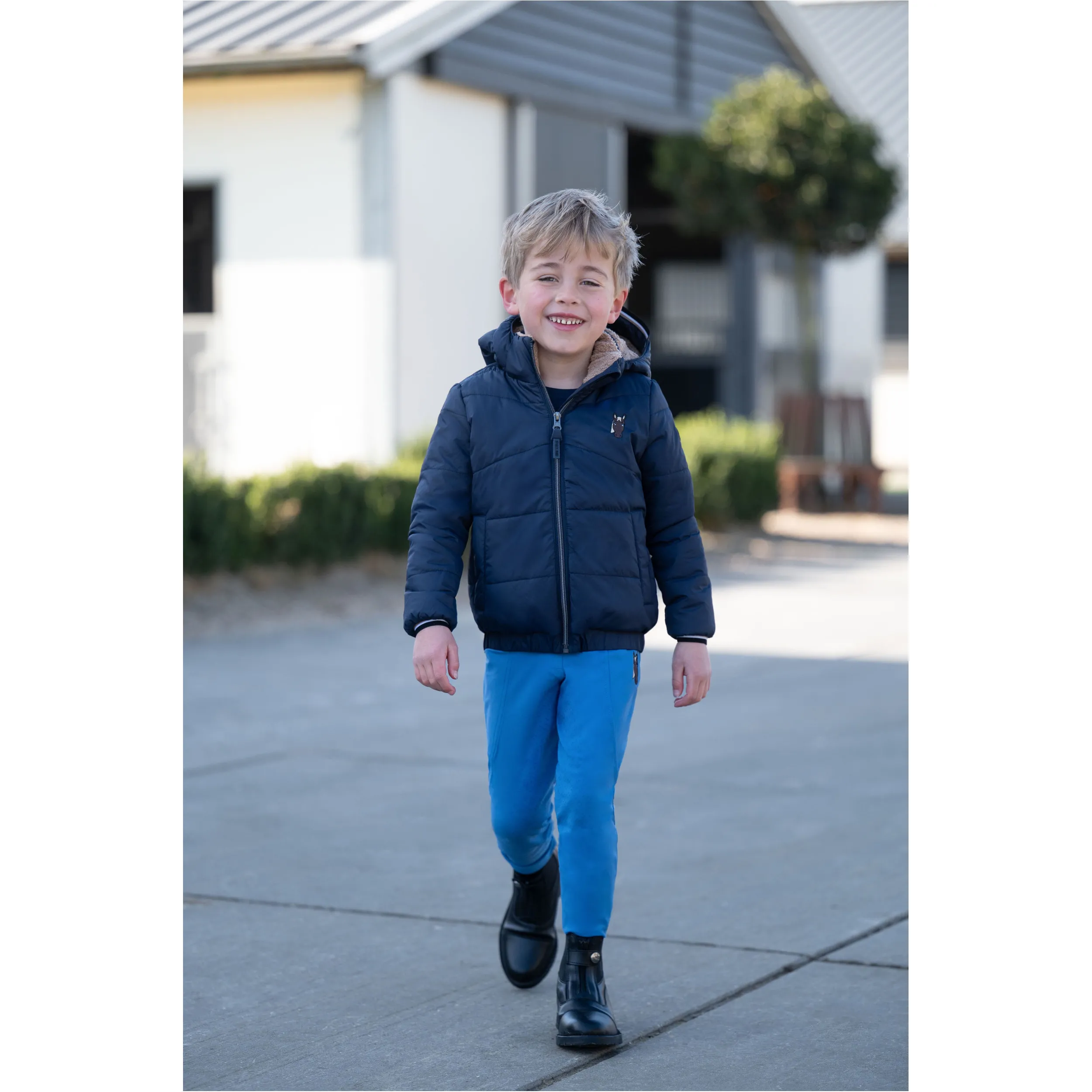 Winter Kinder Reitleggings Silikon Vollbesatz MIA blau