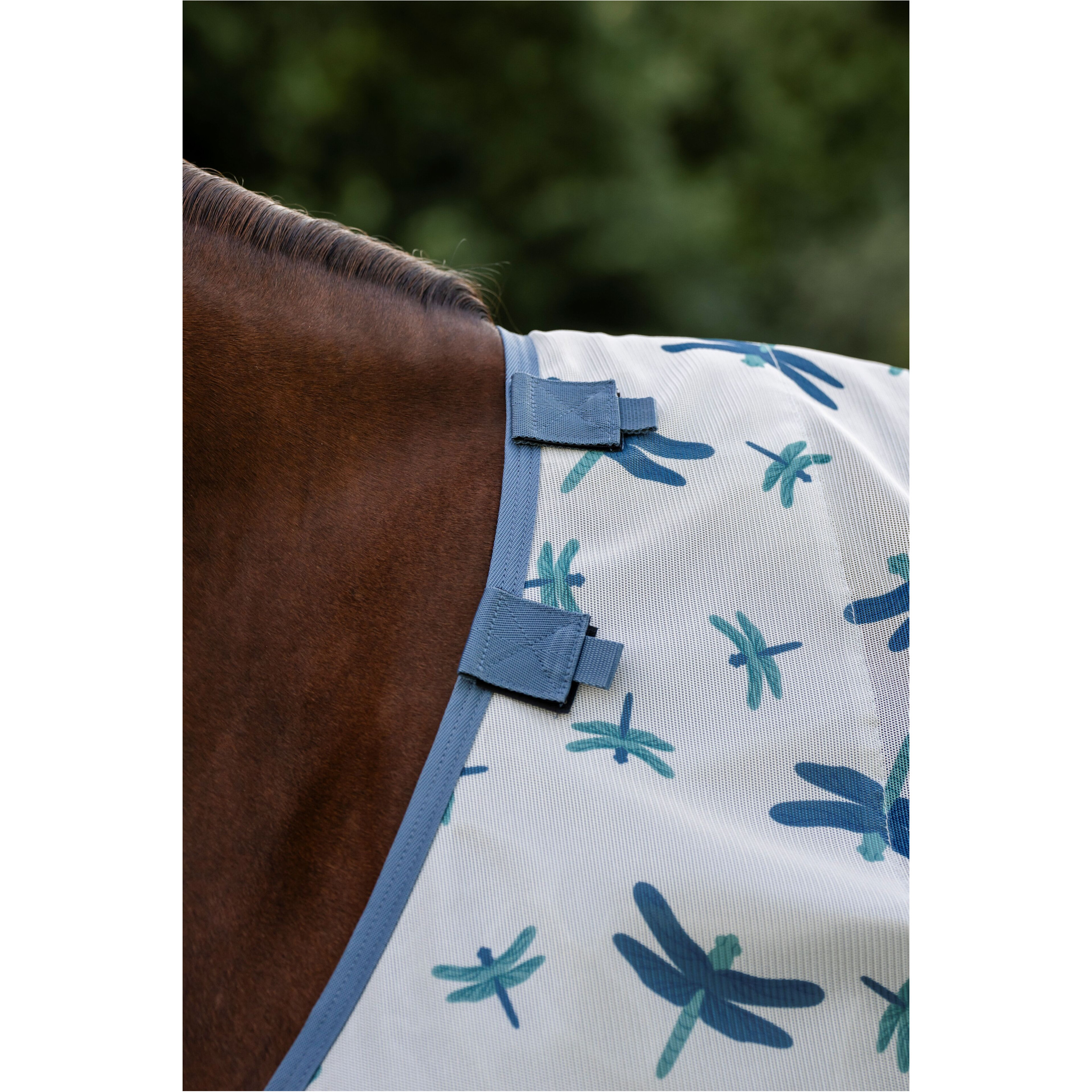 Fliegendecke AMIGO Bug Rug dragonfly print/silver/blue/sage