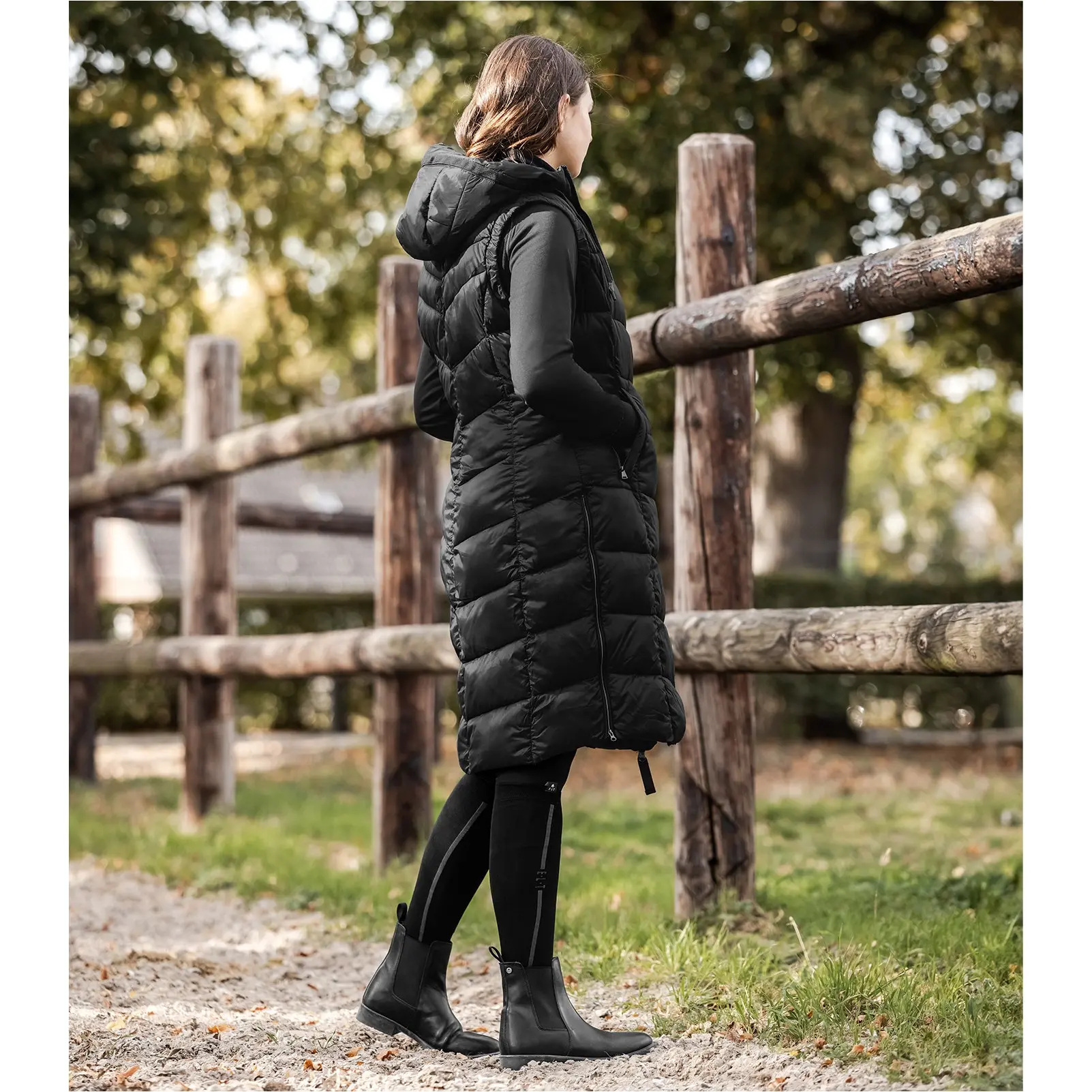 Damen Lightweight Longweste OSTENDE schwarz