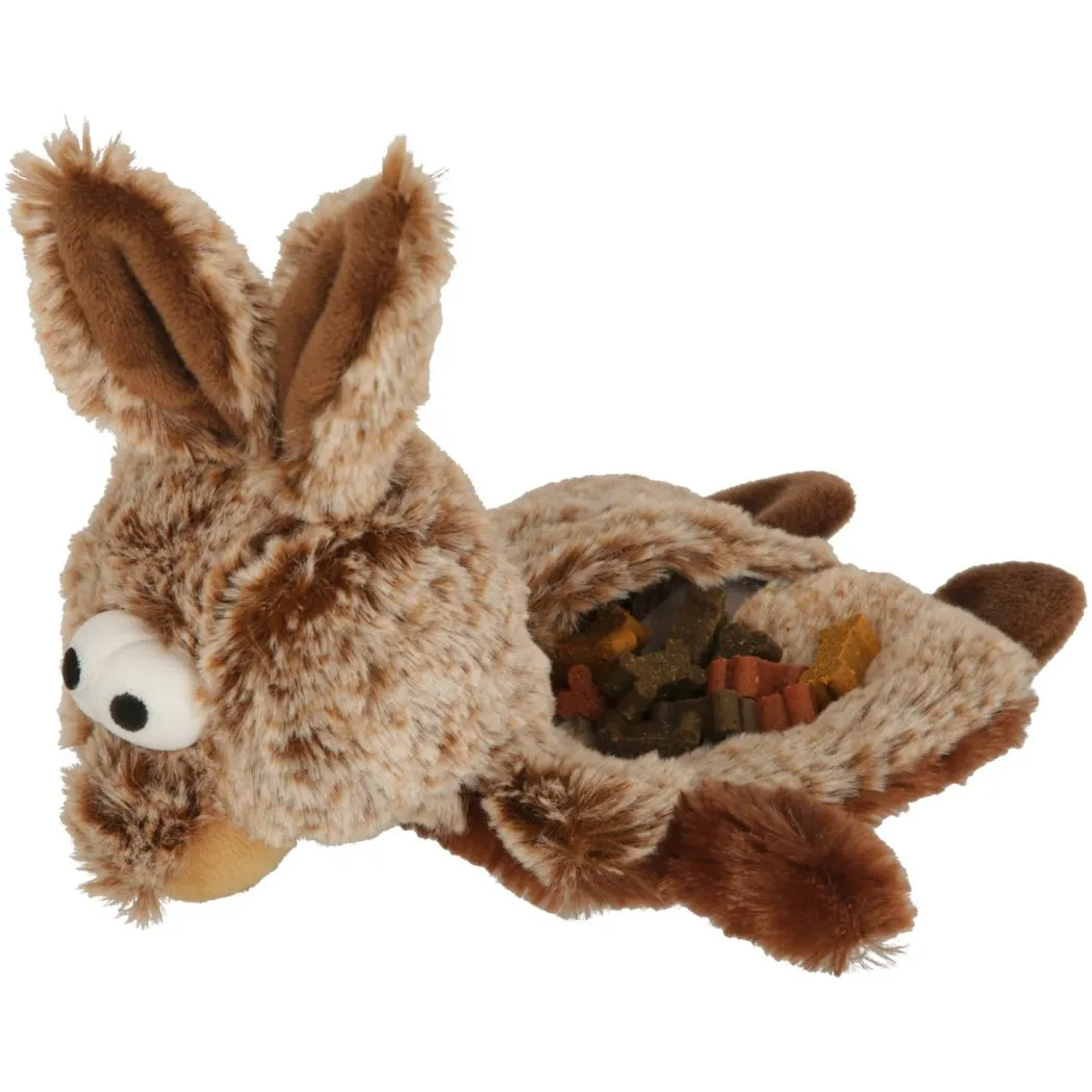 Snackdummy Hase aus Plüsch braun 25x15cm